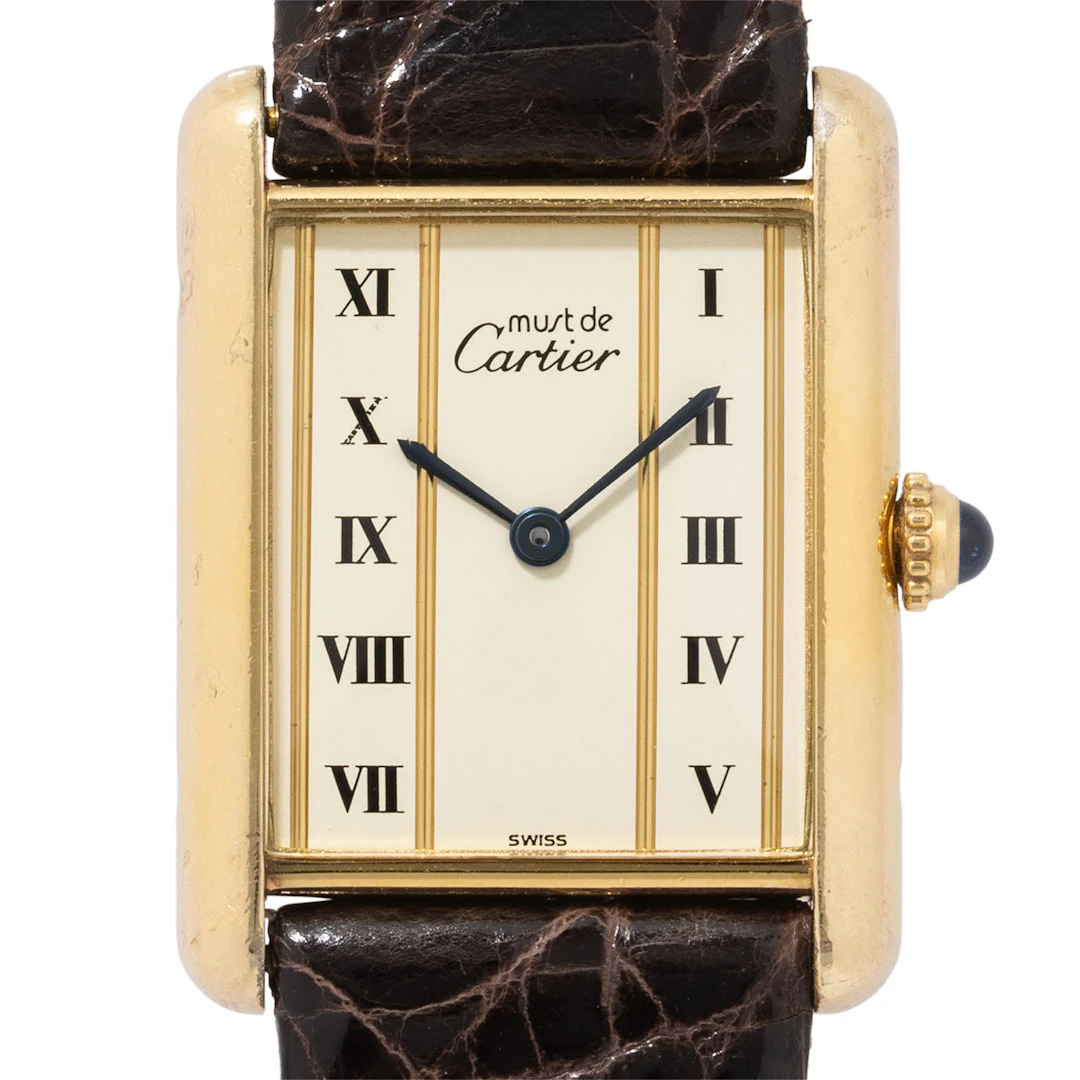 CARTIER Tank Vermeil GM Ref. 590005 "Column Dial", ca. 90er Jahre.