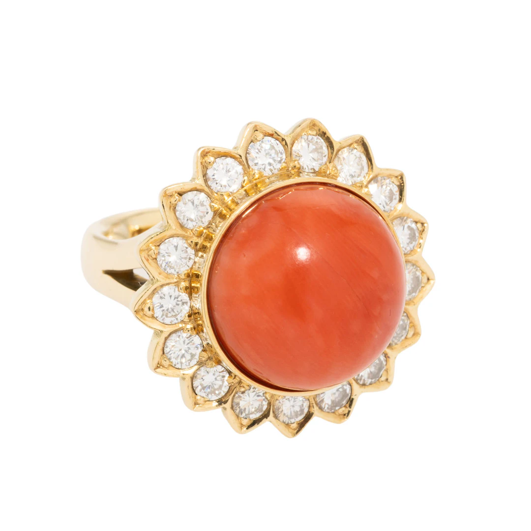 Ring mit Korallencabochon