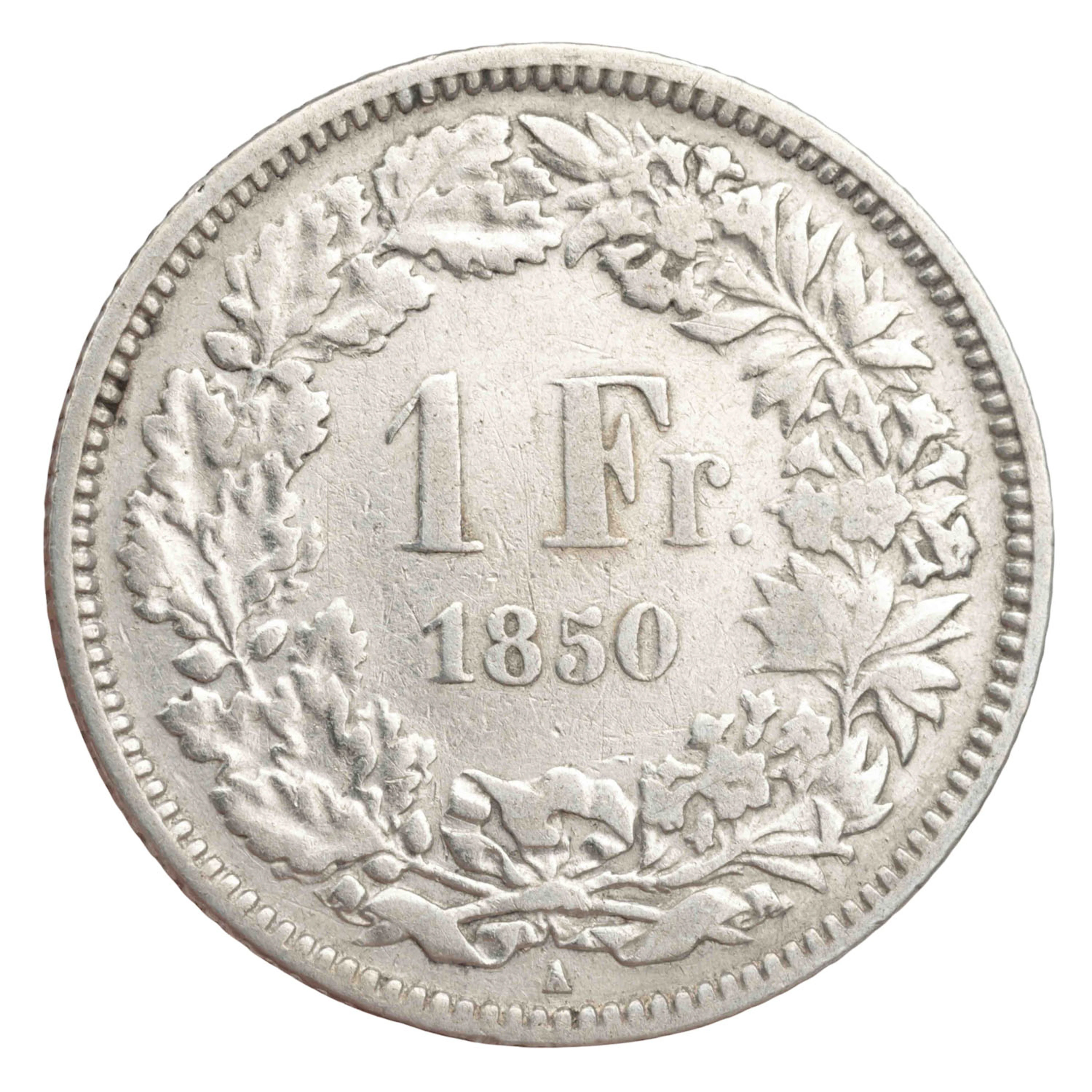 Schweiz/SILBER 1 Franken 1850/A "Helvetia sitzend