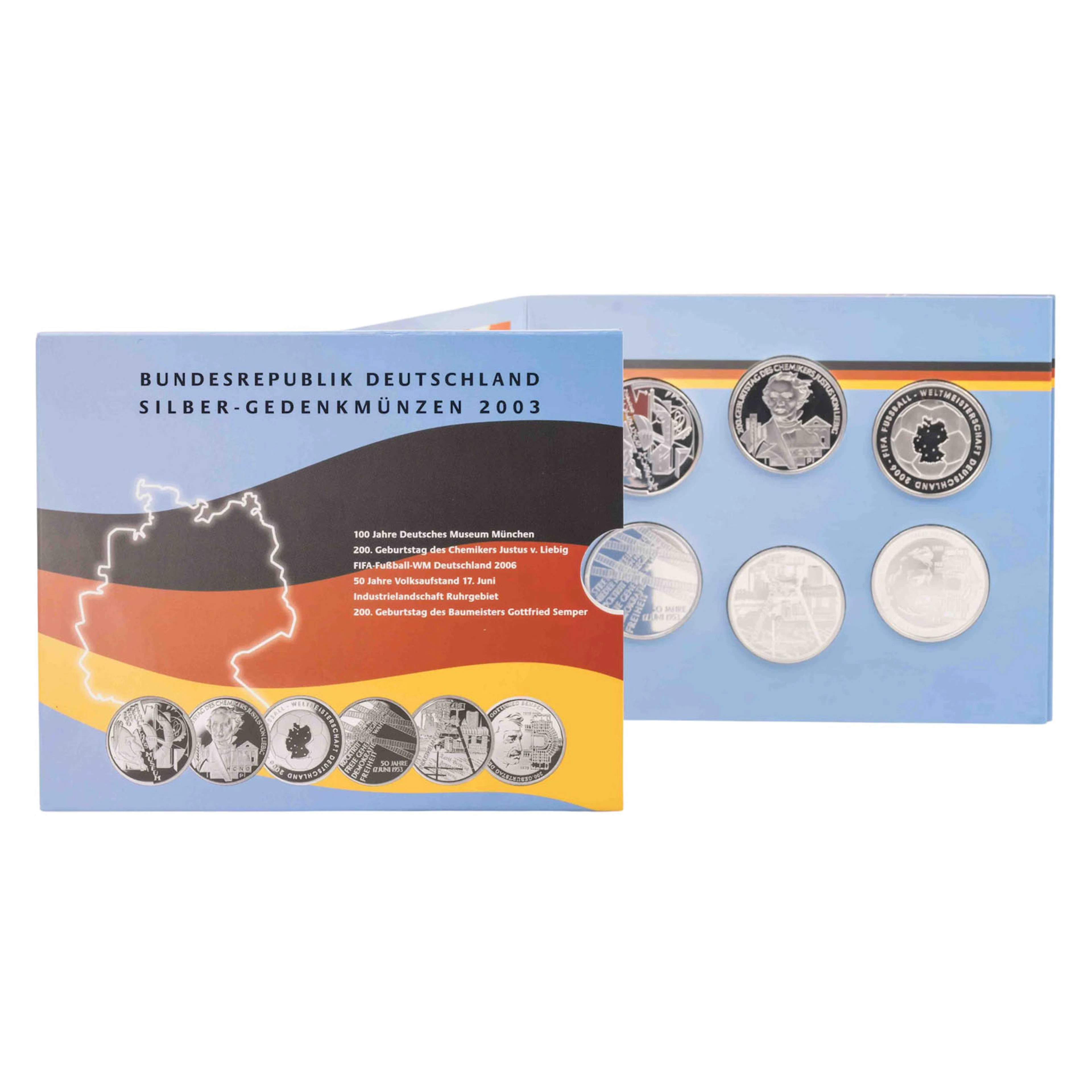 BRD/SILBERmünzensatz 6x 10 Euro 2003