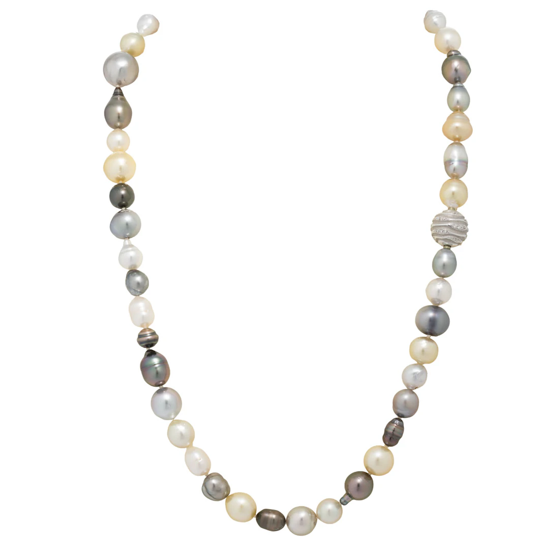 Collier aus Südsee- und Tahitiperlen