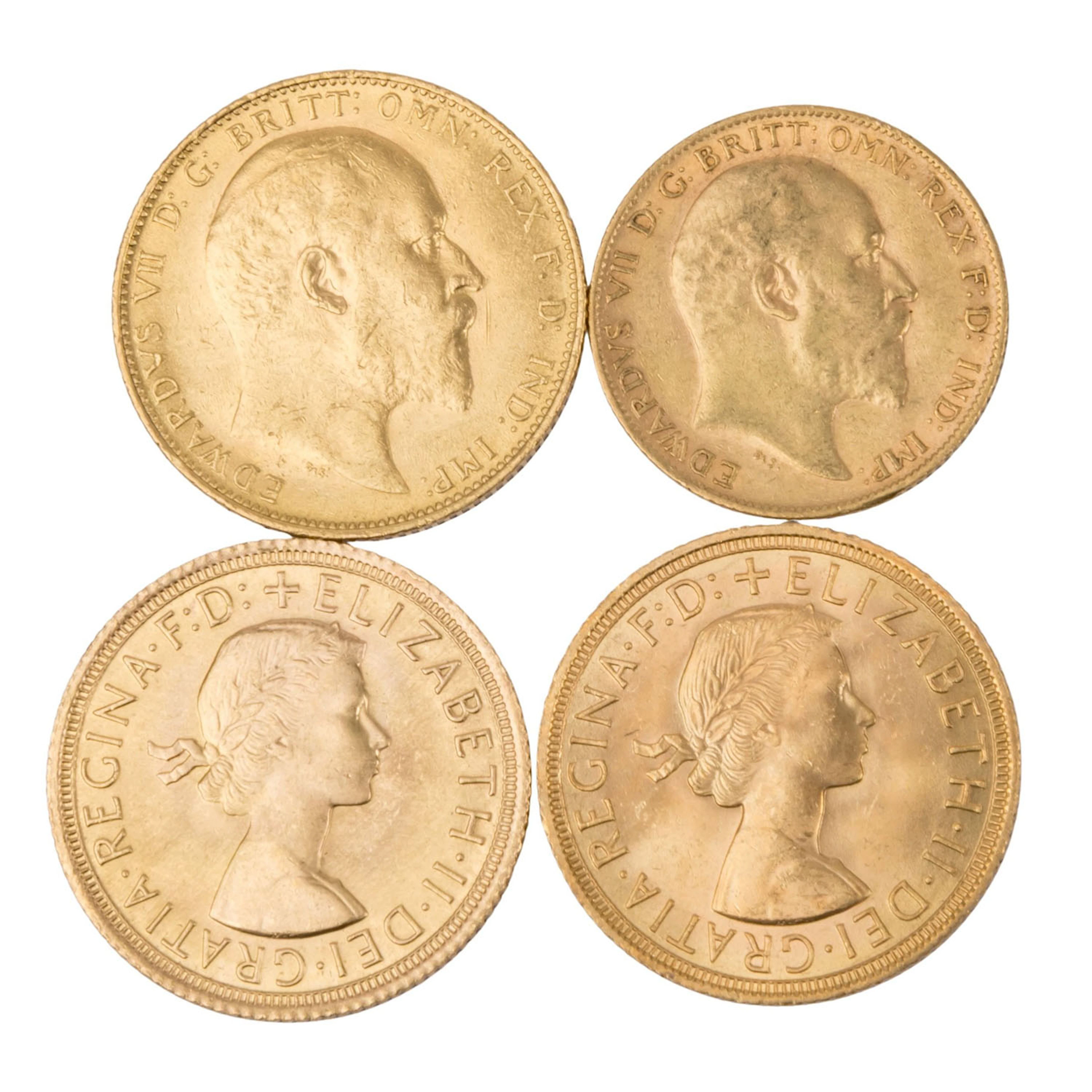 Großbritannien/GOLD – Lot von vier Münzen