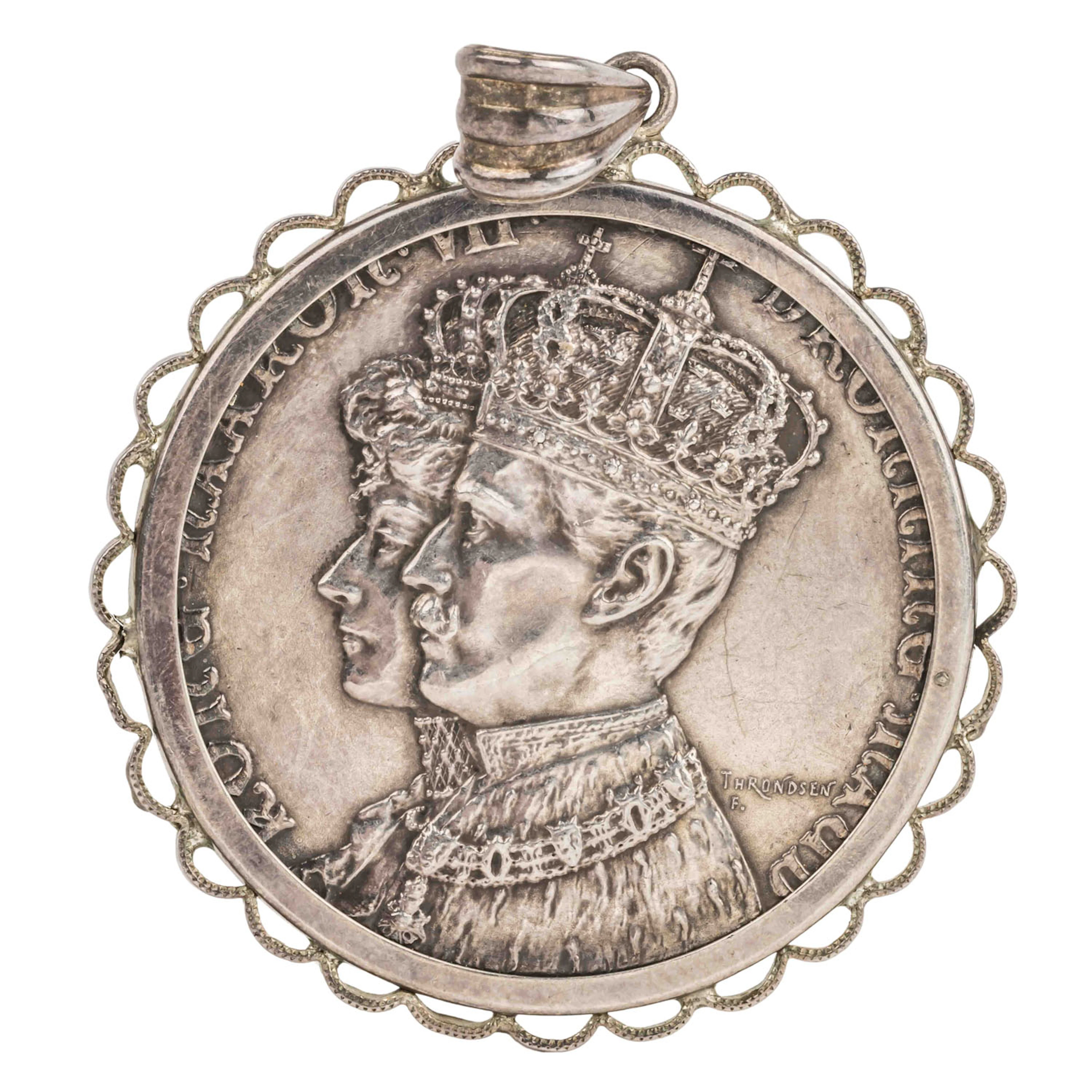 Norwegen /SILBERMedaille – Haakon VII. (1905–1957), F. Throndsen, zur Krönung