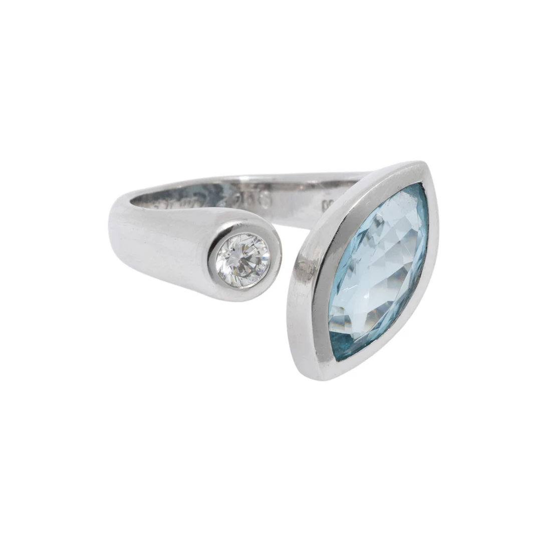 Ring mit Aquamarin 2,49 ct und Brillant