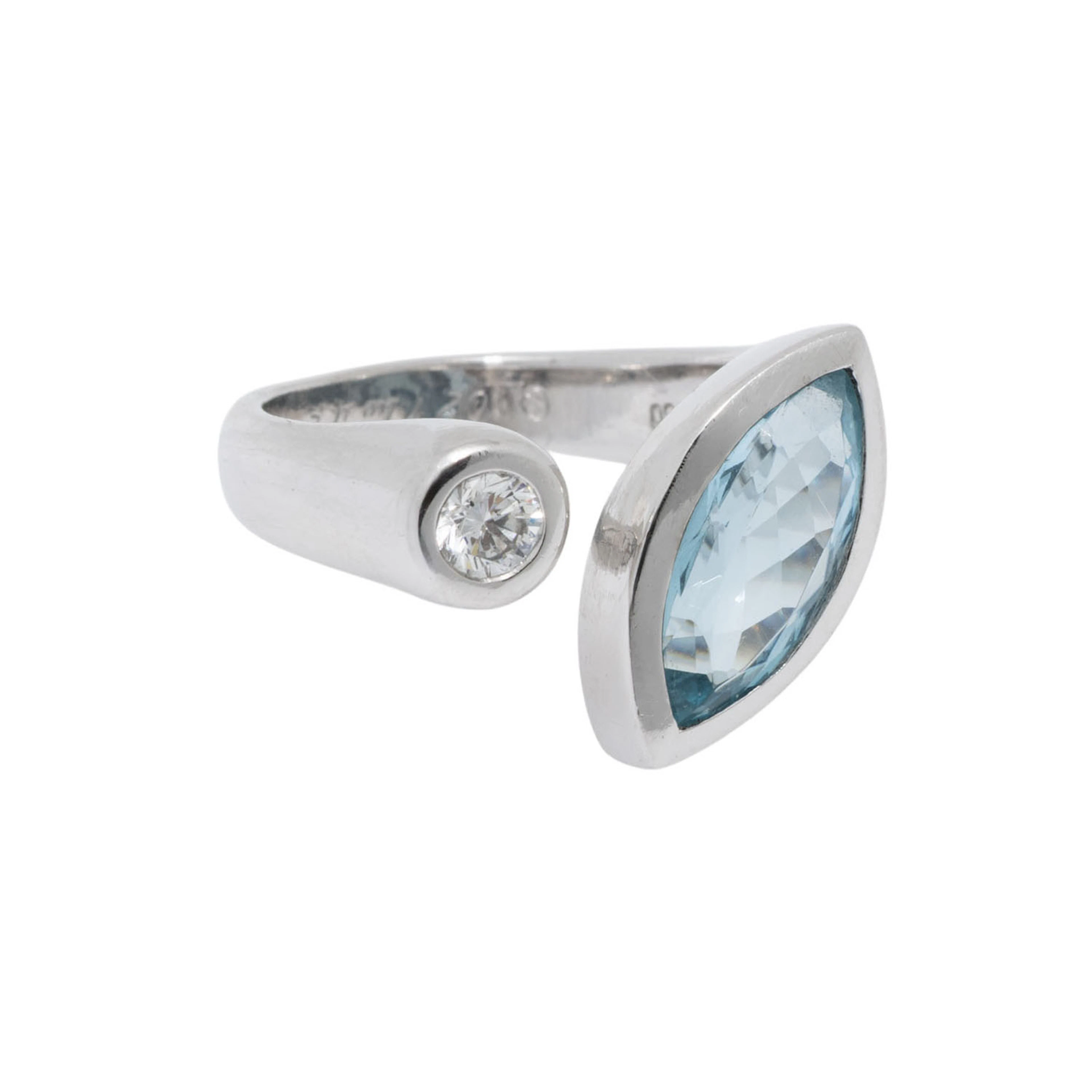 Ring mit Aquamarin 2,49 ct und Brillant