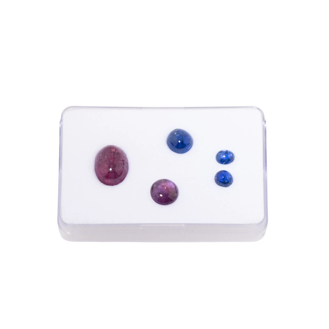 Konvolut 5 Saphircabochons zus. 11,94 ct