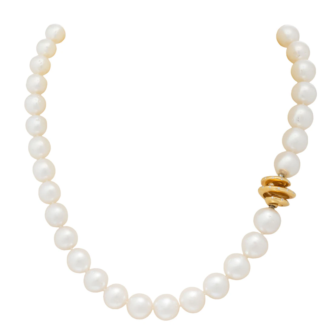 Collier aus weißen Südseeperlen