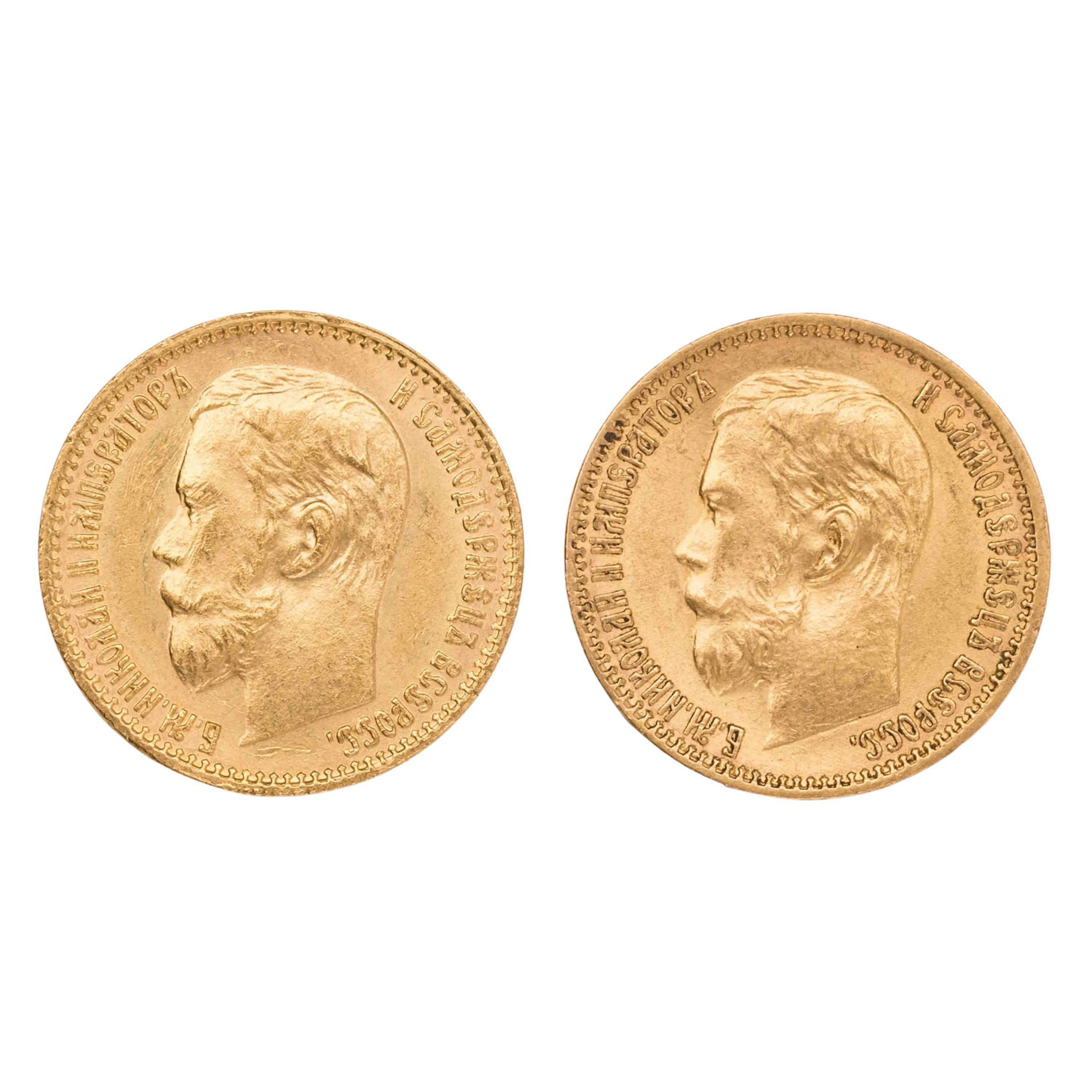 Russisches Zarenreich/GOLD Nikolaus II. 2x 5 Rubel 1898