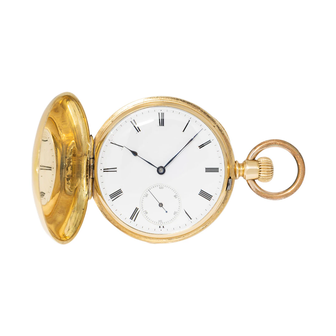 PATEK PHILIPPE Seltene Savonnette Taschenuhr in 18K Gelbgold von 1871.