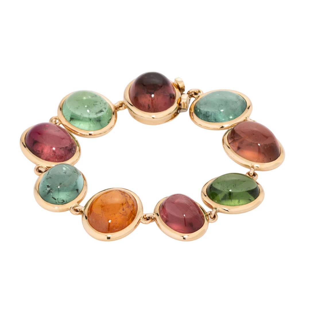 GÜNTER KRAUSS Armband mit feinen Edelsteincabochons
