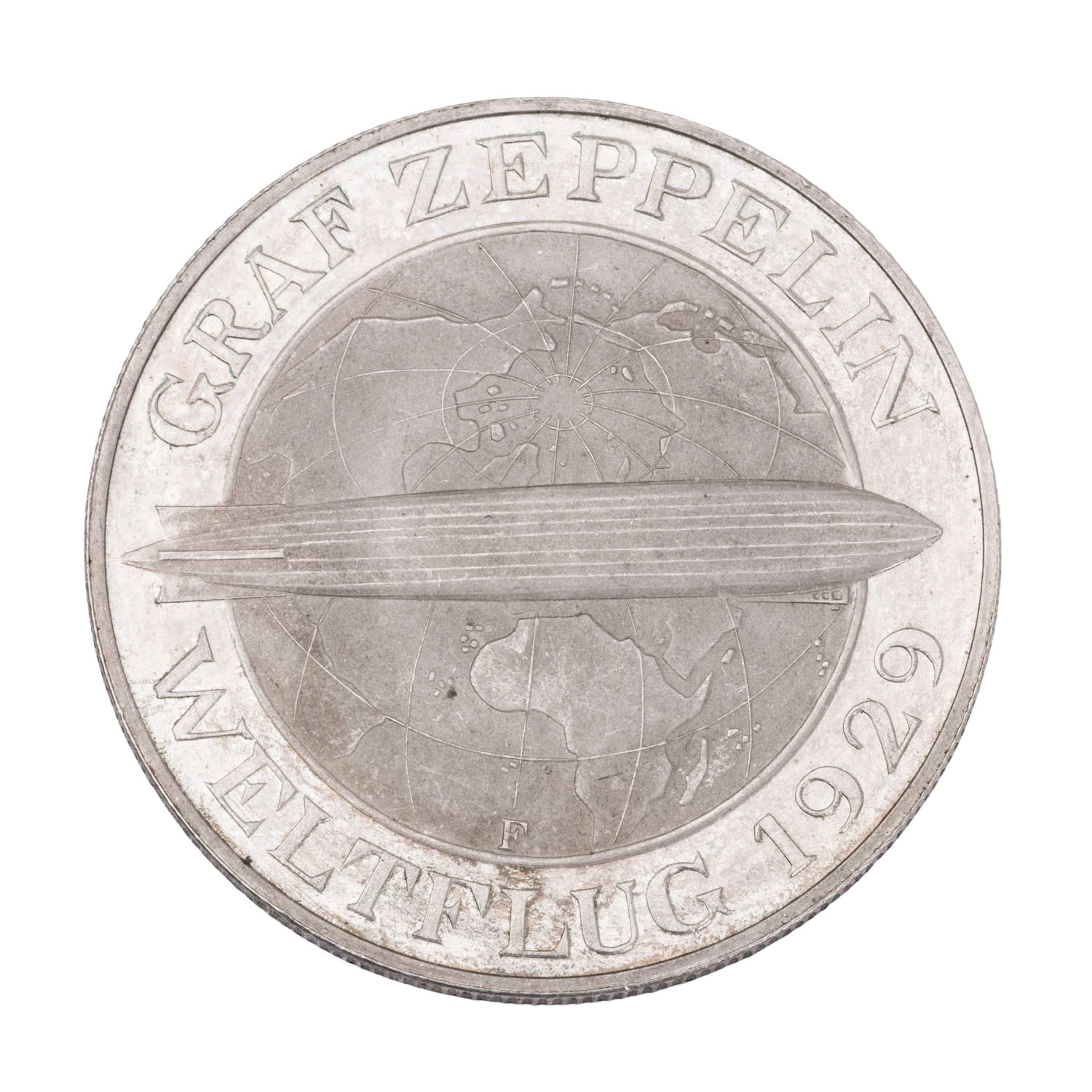 Weimarer Republik/SILBER - 5 RM 1930/F, Graf Zeppelin