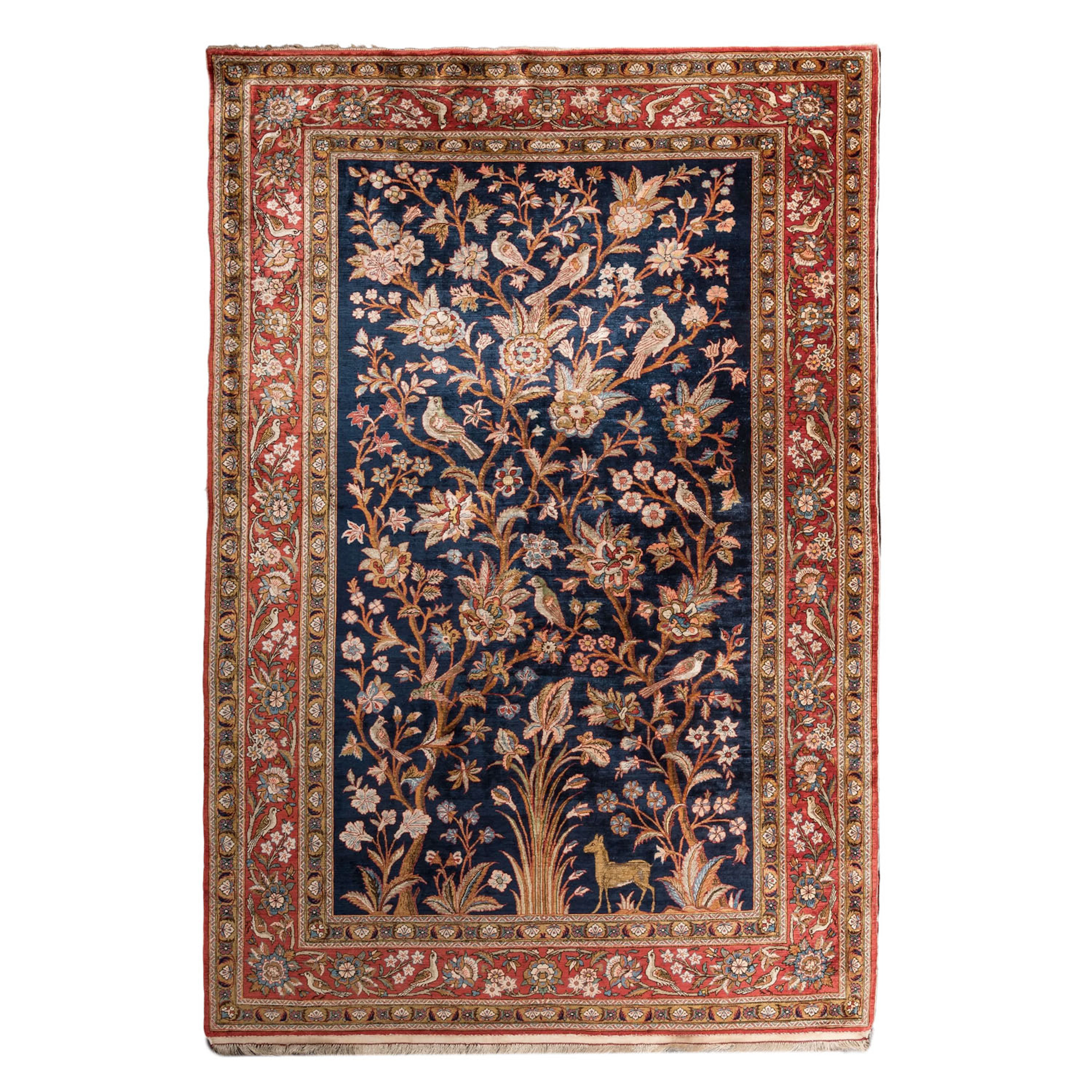 Orientteppich aus Seide. GHOM/PERSIEN, 20. Jh., 205x137 cm.