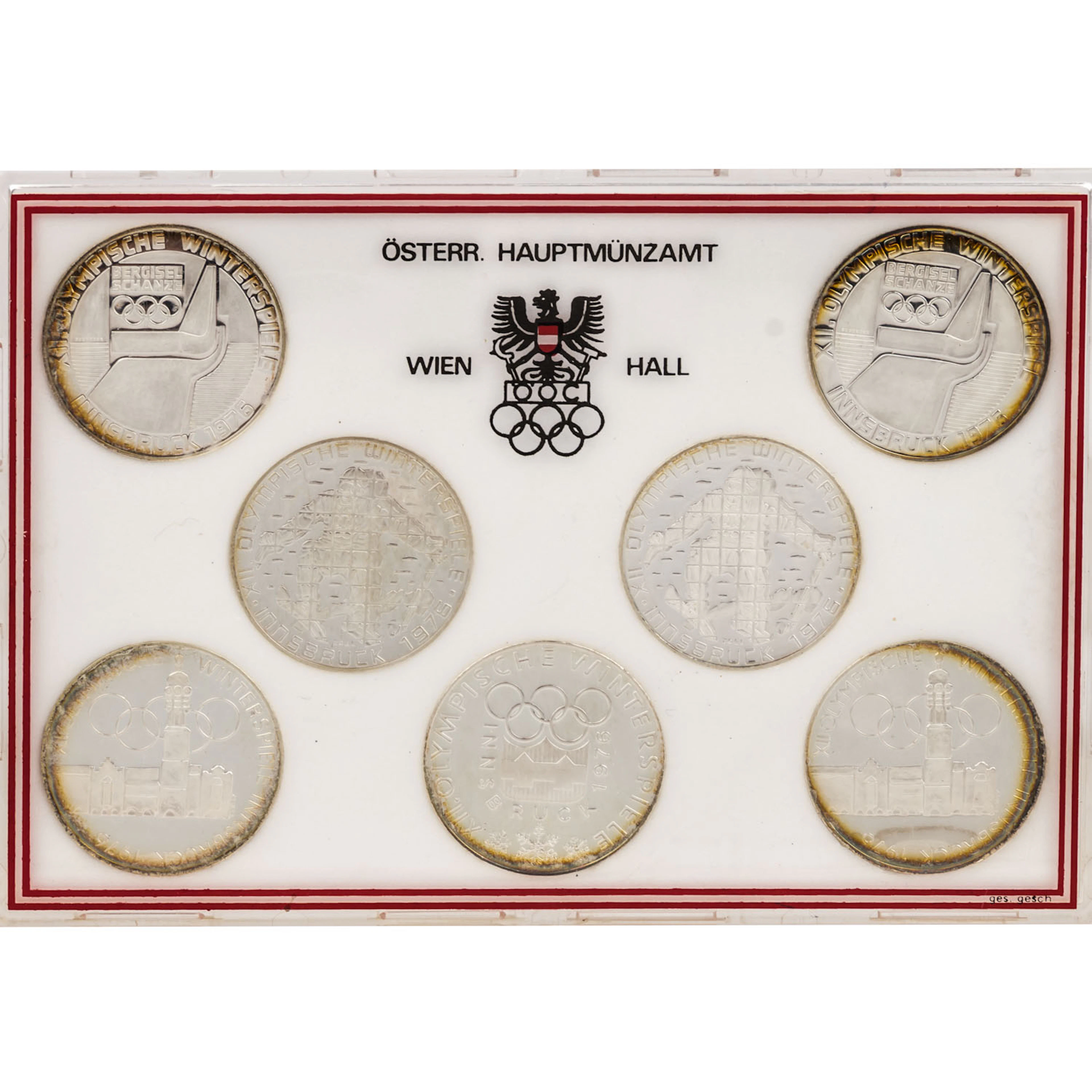 Österreich/SILBERset 7x 100 Schilling 1976 "Olympische Spiele Innsbruck"