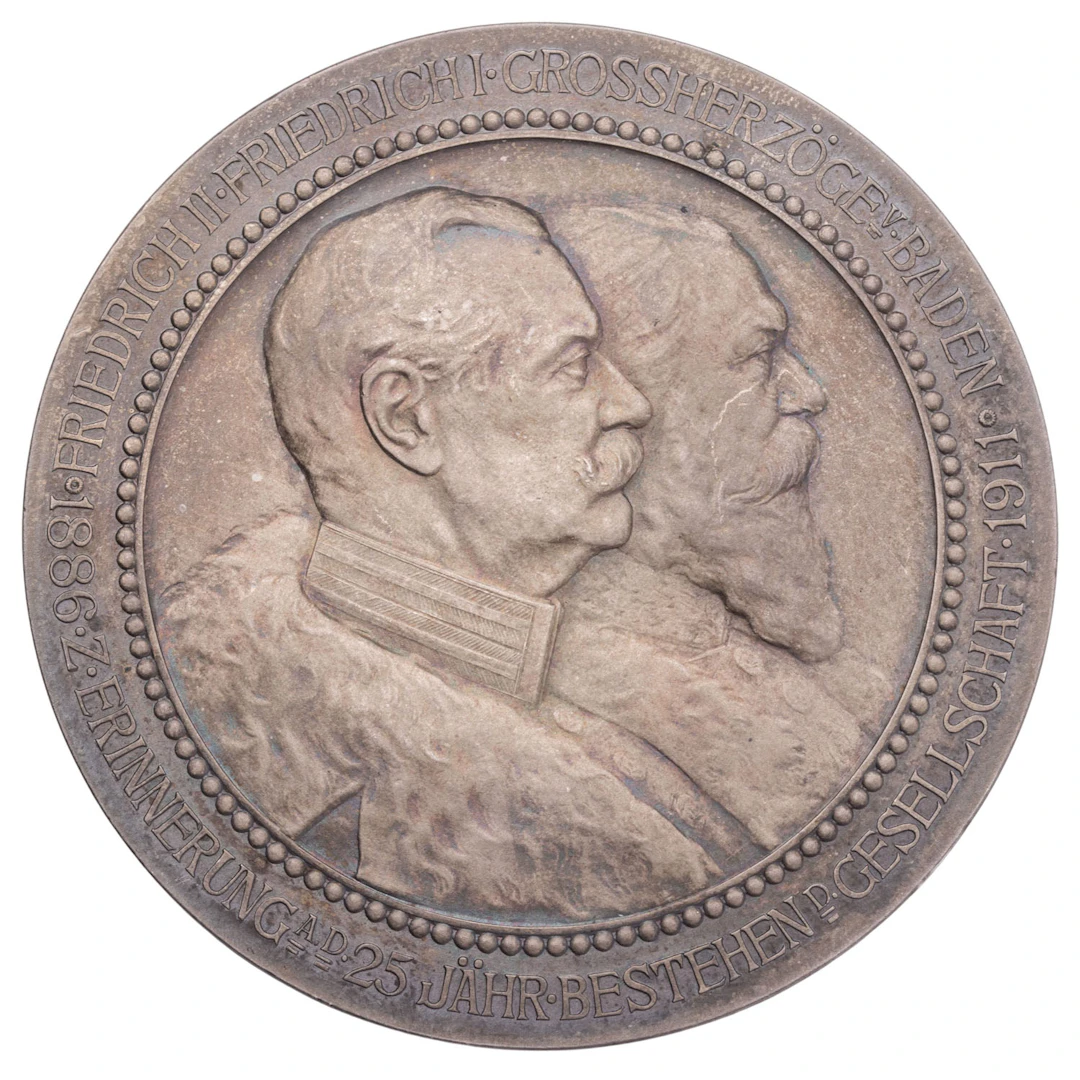 Baden/SILBERmedaille 1911 "25 Jahre Oberrheinische Versicherungsgesellschaft"