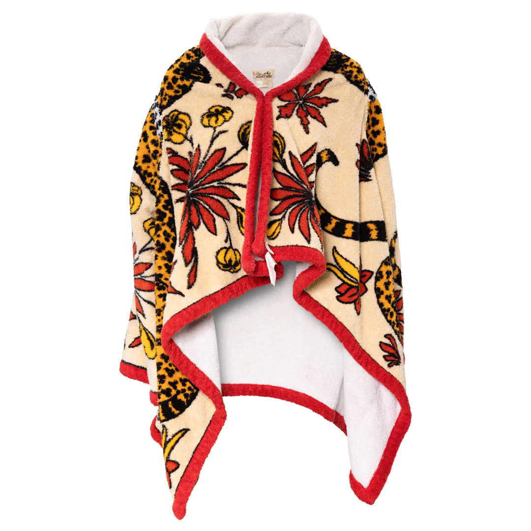 HERMÈS VINTAGE Kimono Bademantel "LÉOPARDS".