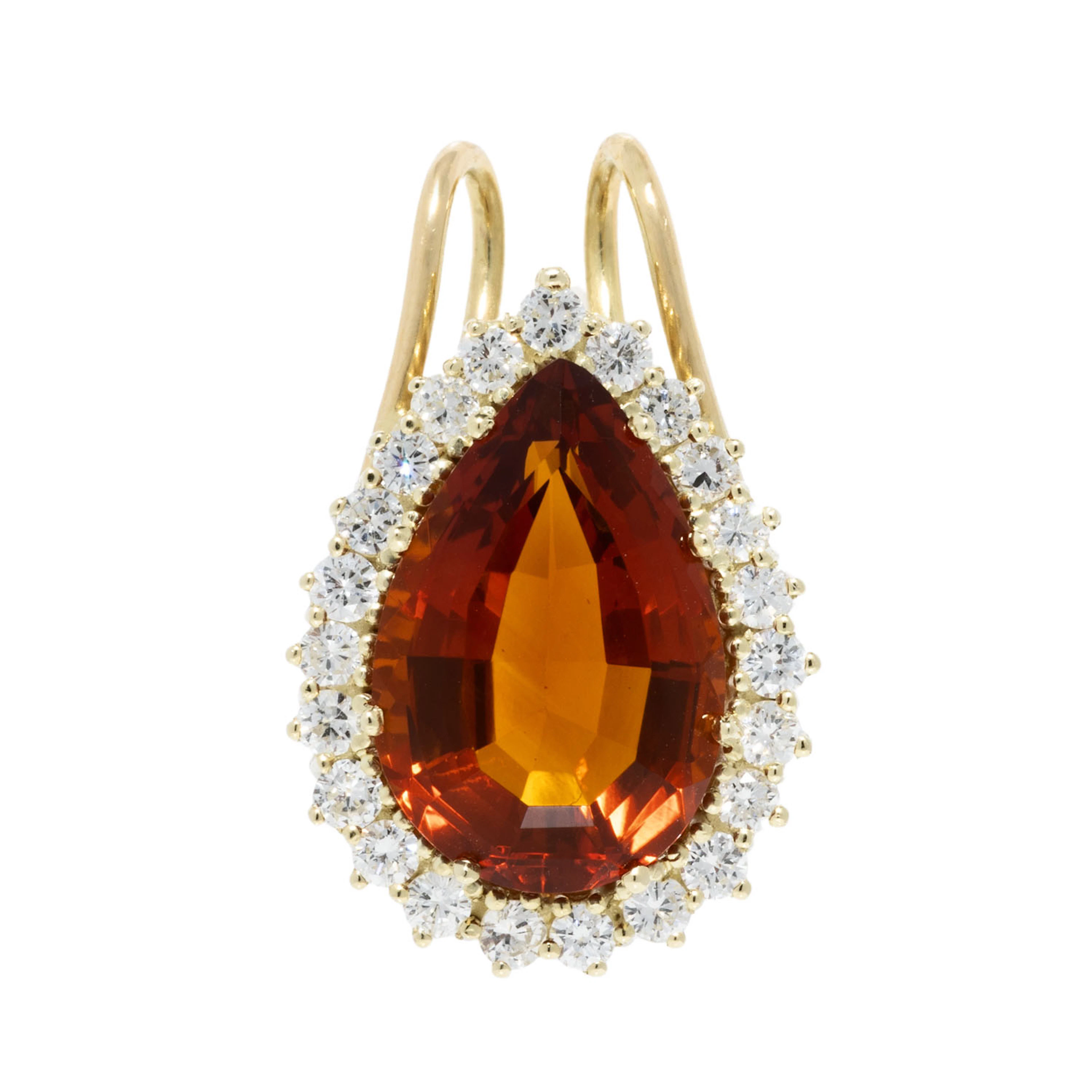 Anhänger mit Citrin von ca. 6,8 ct umgeben von 23 Brillanten