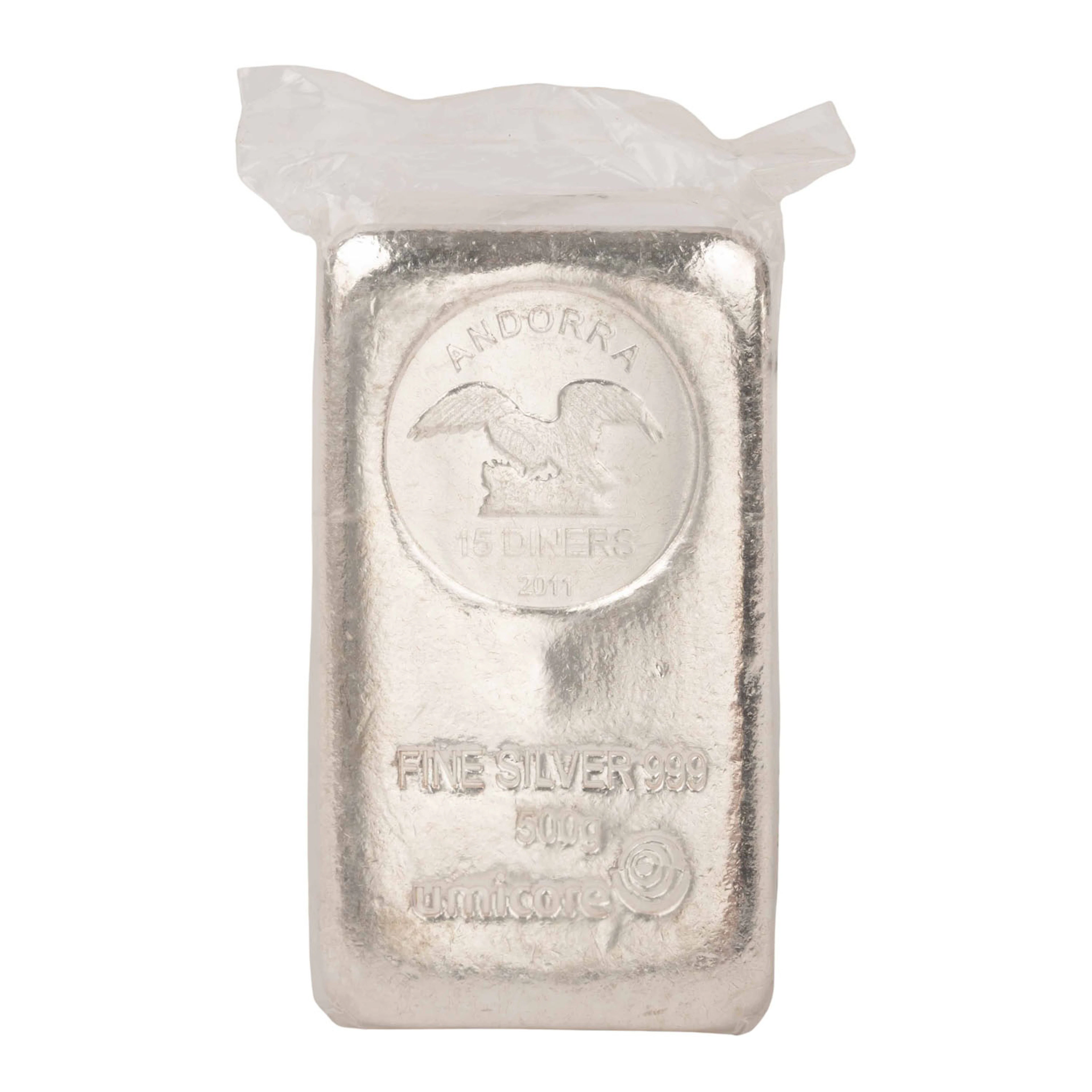Andorra /SILBER - 500 g Münzbarren, 15 Diners 2011