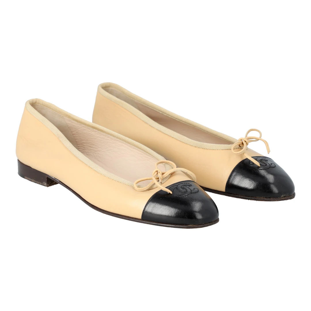 CHANEL VINTAGE Ballerinas, Gr. 38,5.