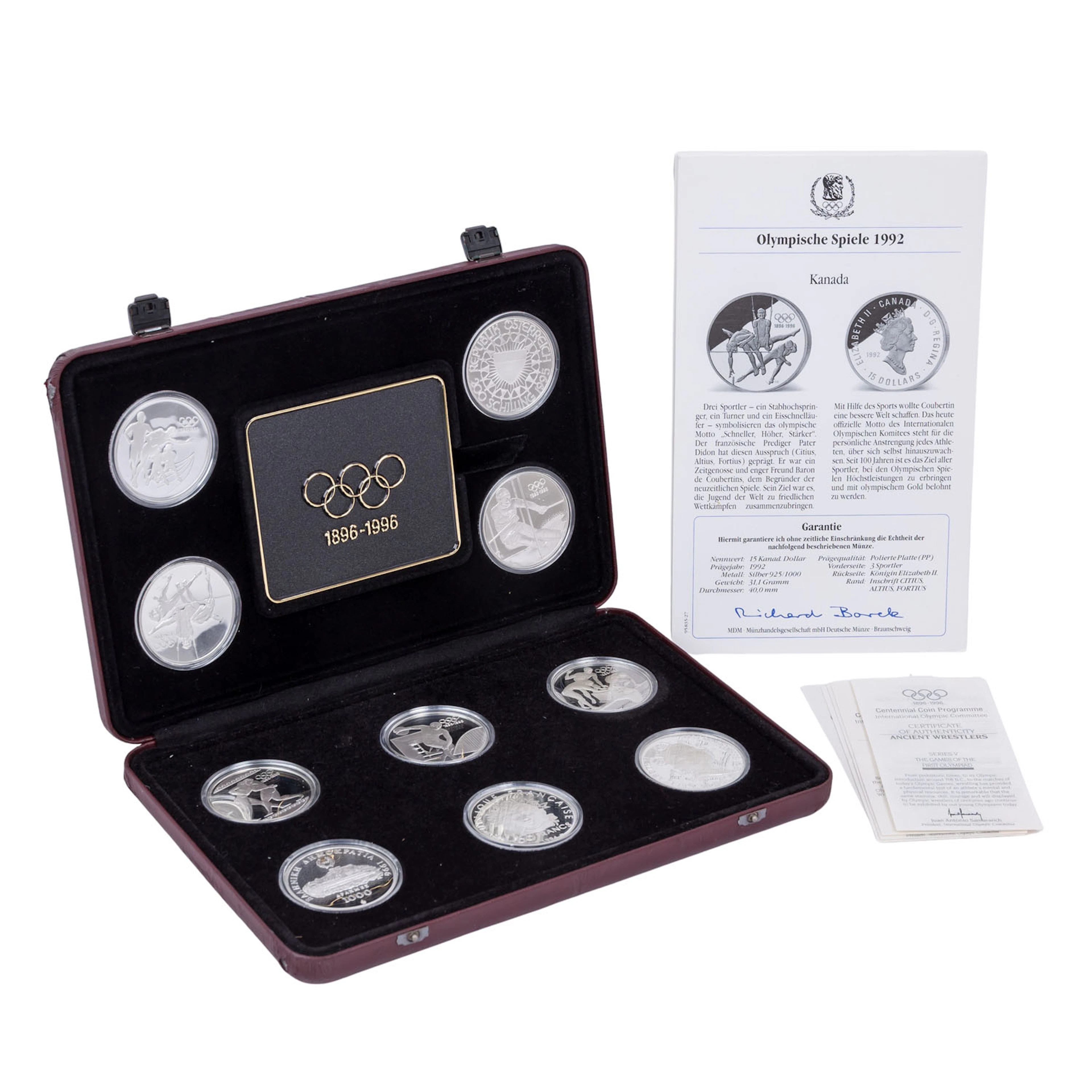 Sammlung 100-Jähriges Münzprogramm Olympische Spiele 1896-1996