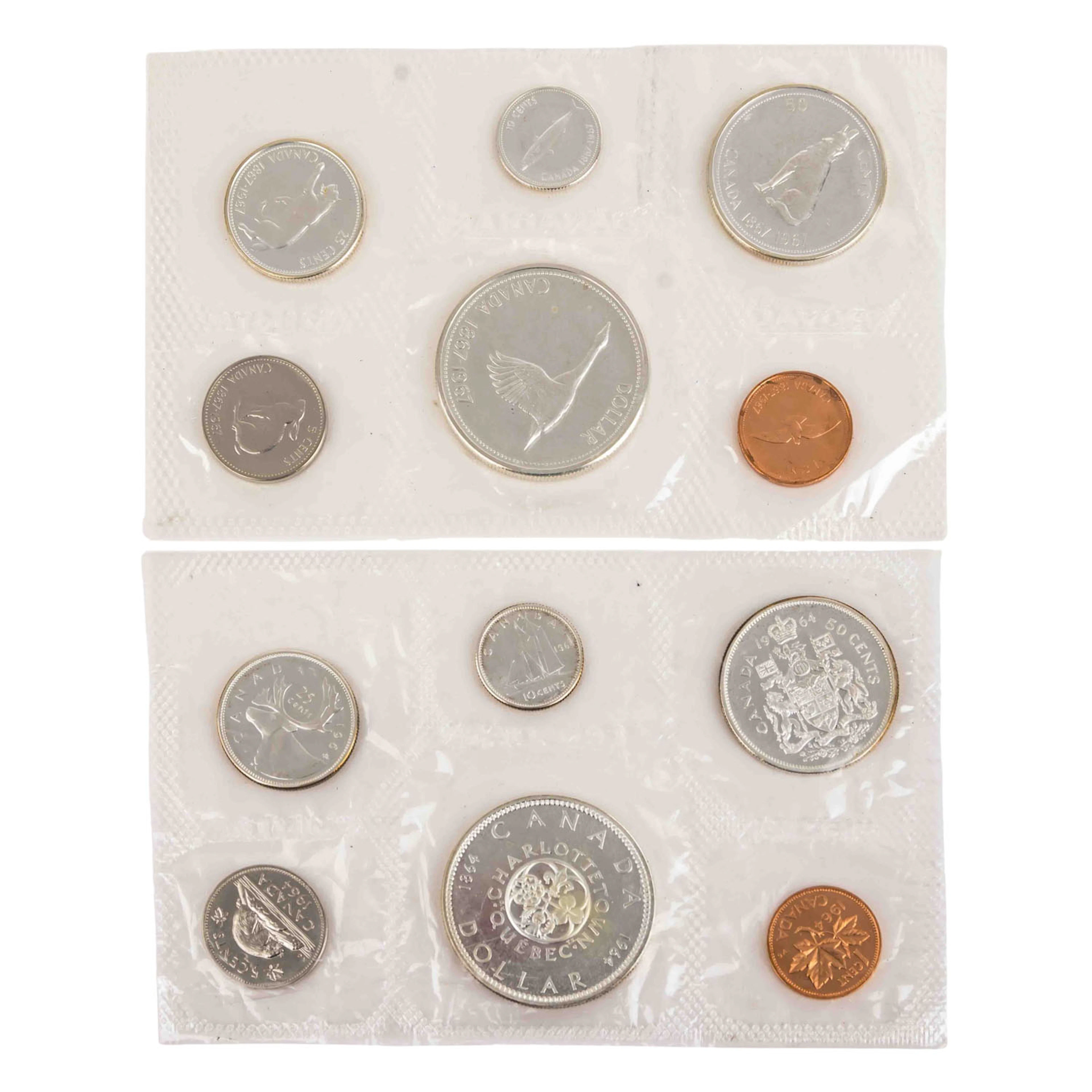 Kanada/SILBER - KMS-Sammlung 2x 1,91 Dollar 1964/1967