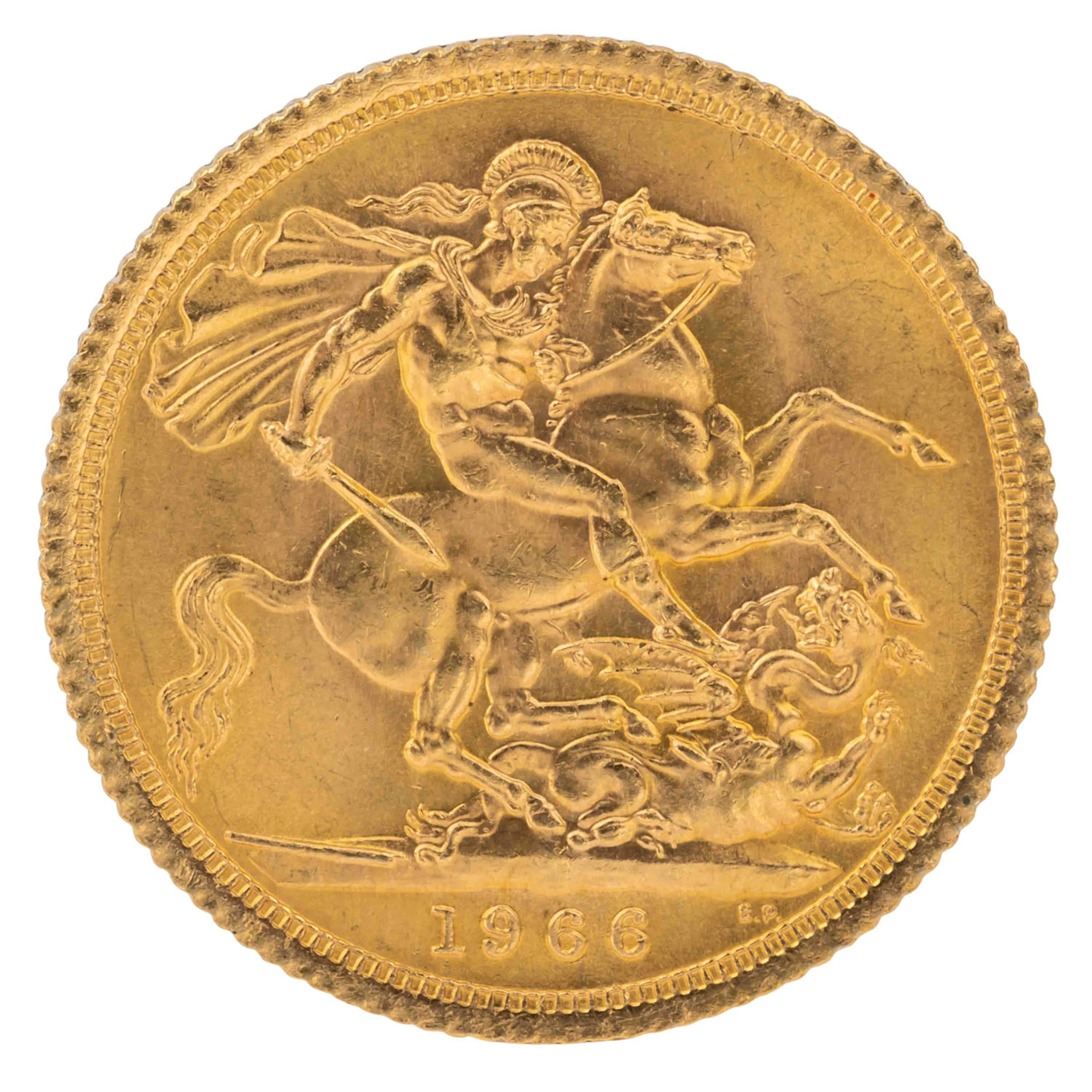 Großbritannien/GOLD – Elisabeth II. 1 Sovereign 1966