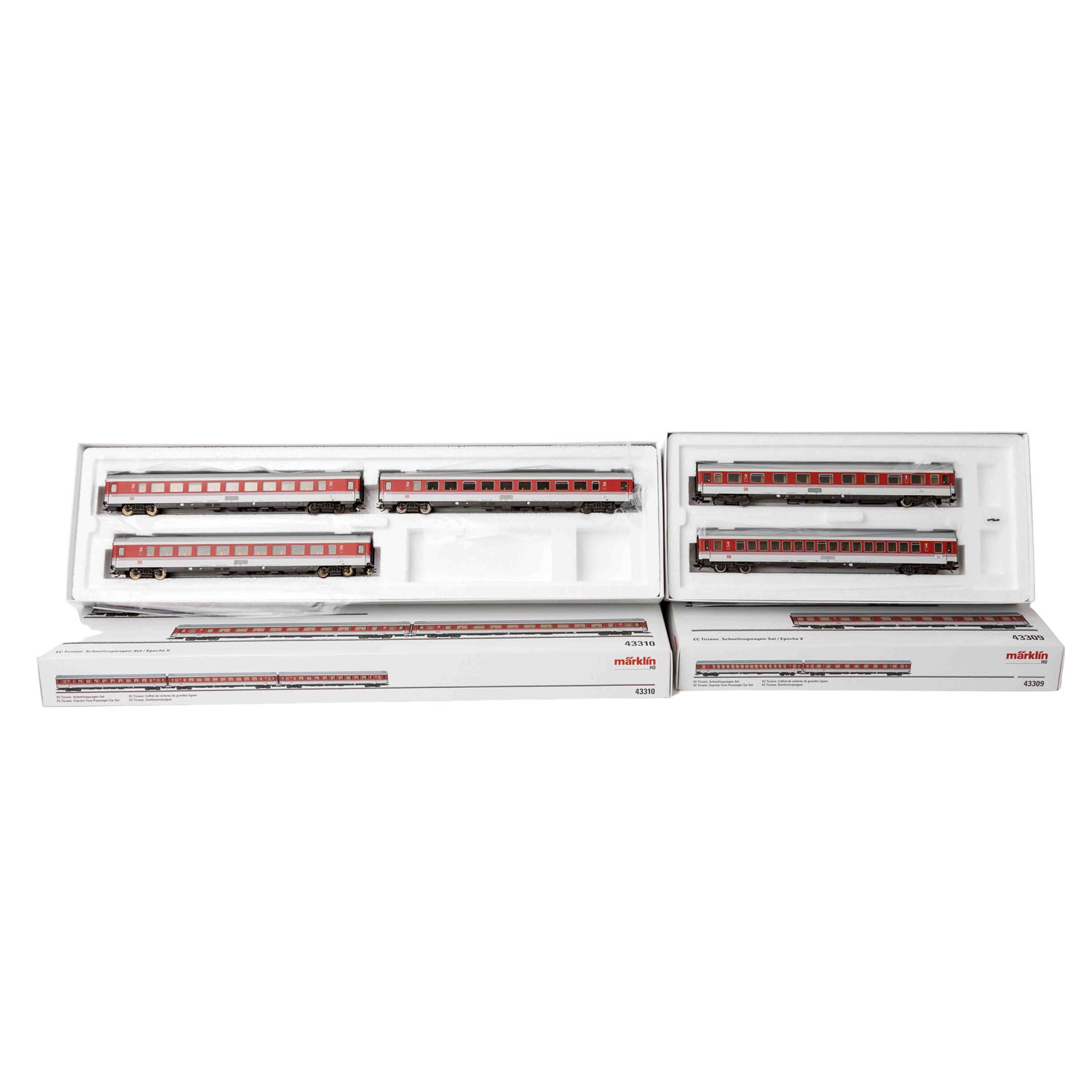 MÄRKLIN zwei Schnellwagen-Sets 'EC Tiziano', Spur H0