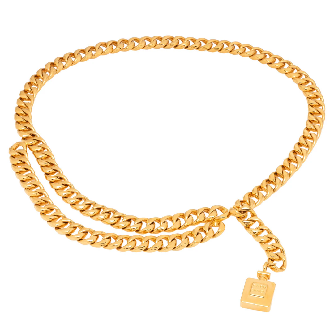 CHANEL VINTAGE Kettengürtel, L.: max 100cm.