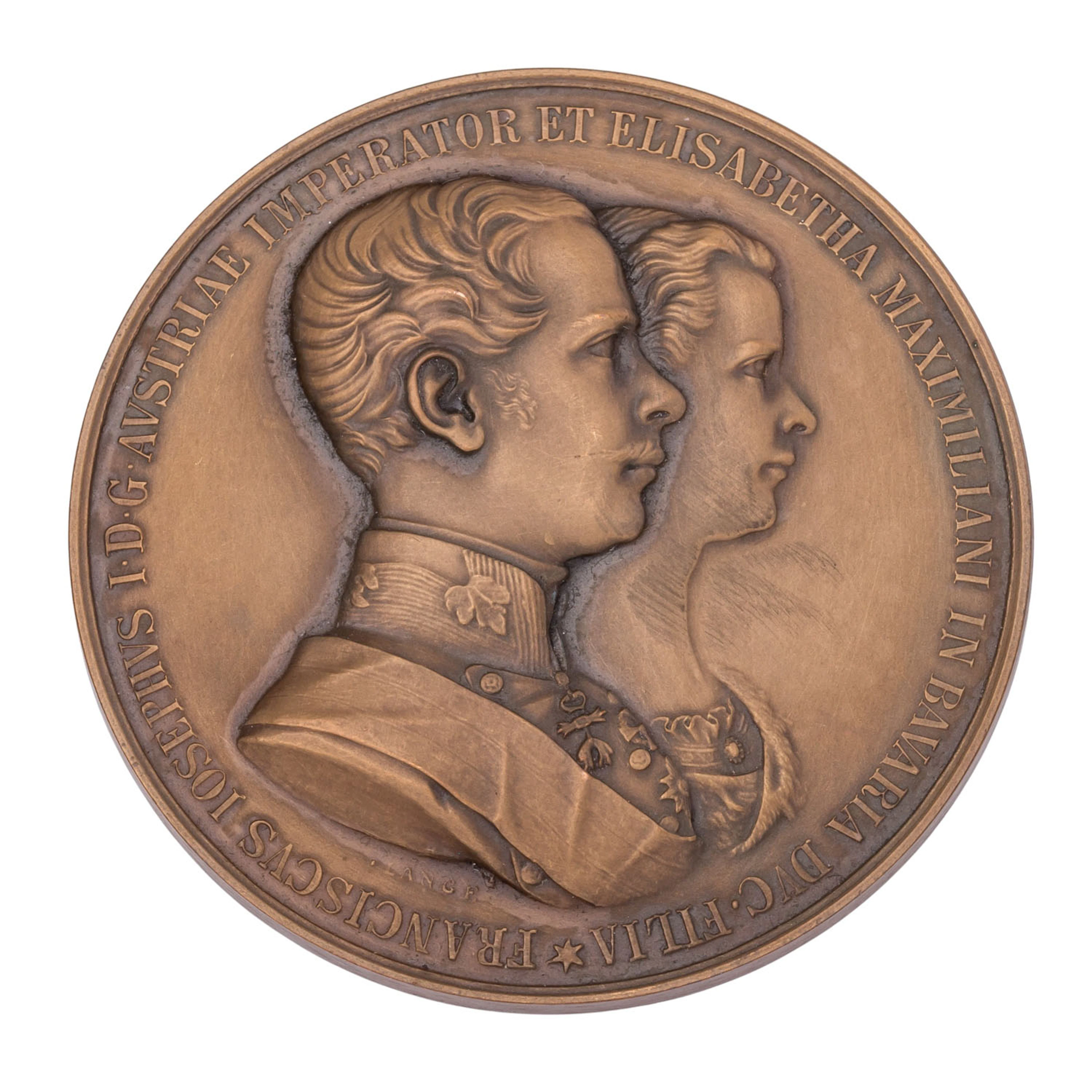Österreich/Habsburg - Bronzemedaille Nachprägung, auf die Hochzeit