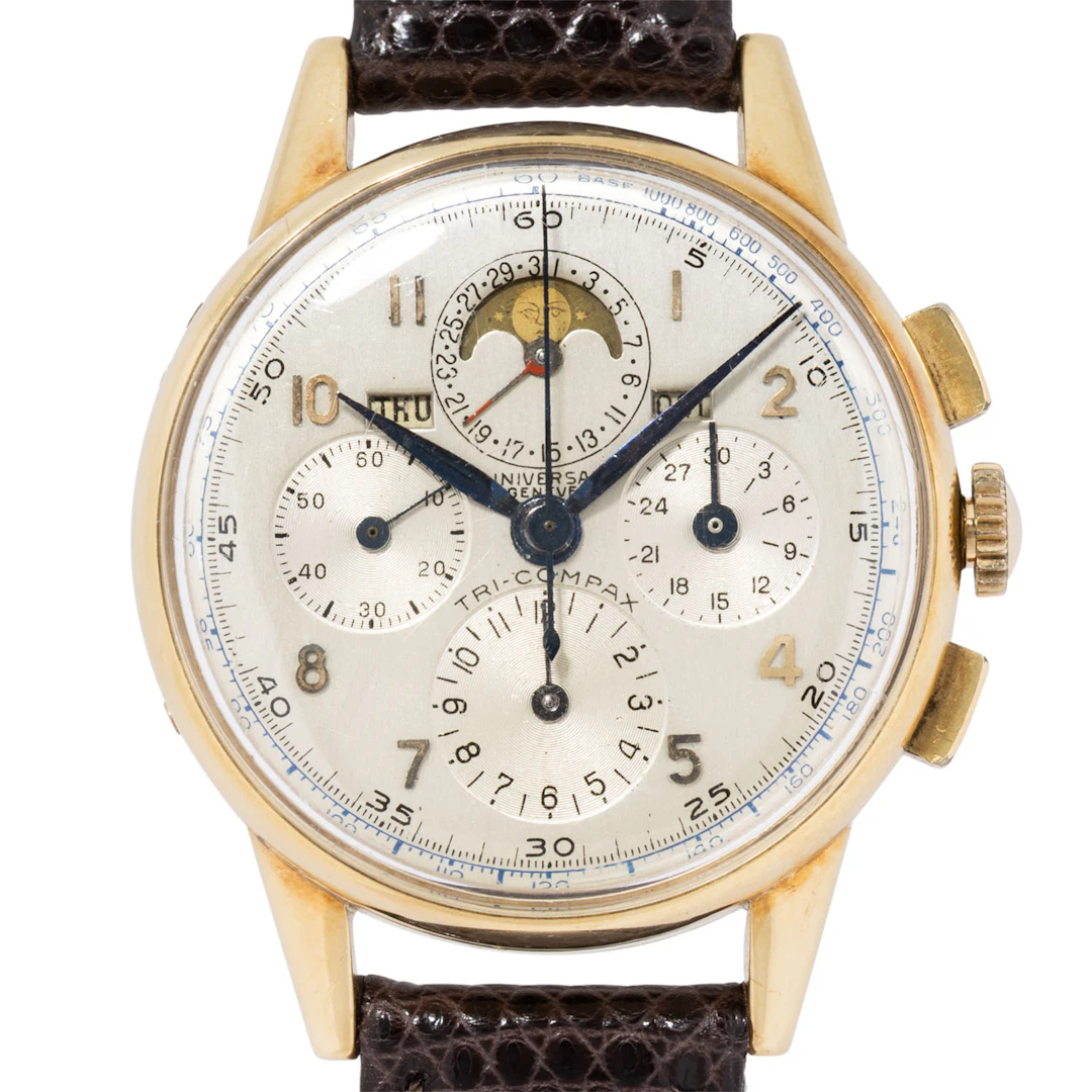 UNIVERSAL GENEVE seltener Vintage "Tri-Compax" Vollkalender Herren