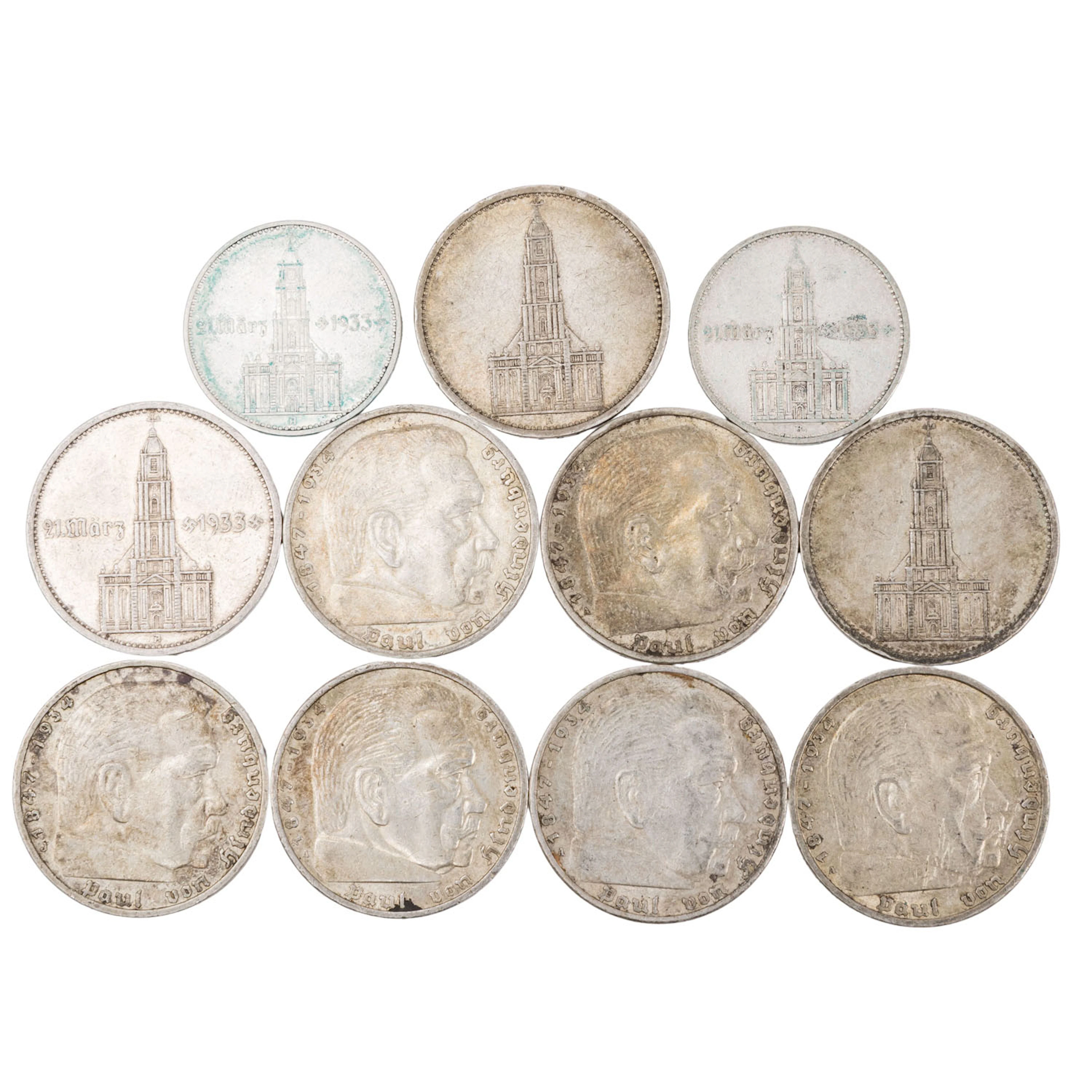 Deutsches Reich (1933-45) / Silber - 9 x 5 RM + 2 x 2 RM