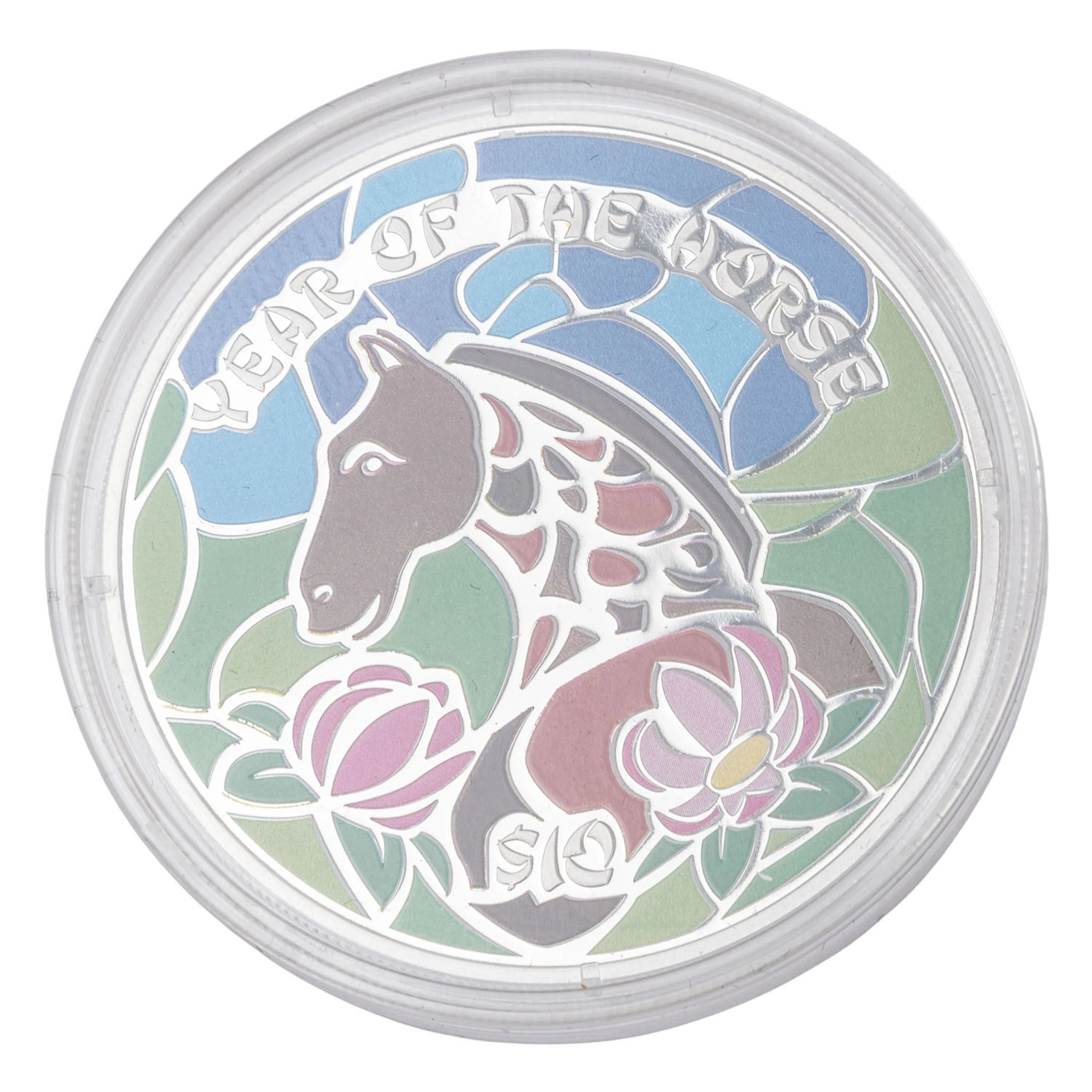 Fiji /SILBER - 10 $, 1 oz Lunar 2014 - Jahr des Pferdes PP