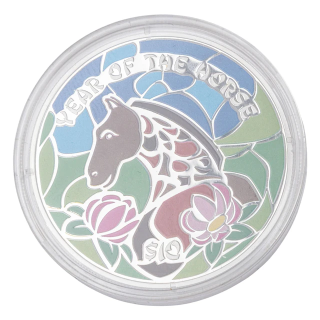 Fiji /SILBER - 10 $, 1 oz Lunar 2014 - Jahr des Pferdes PP