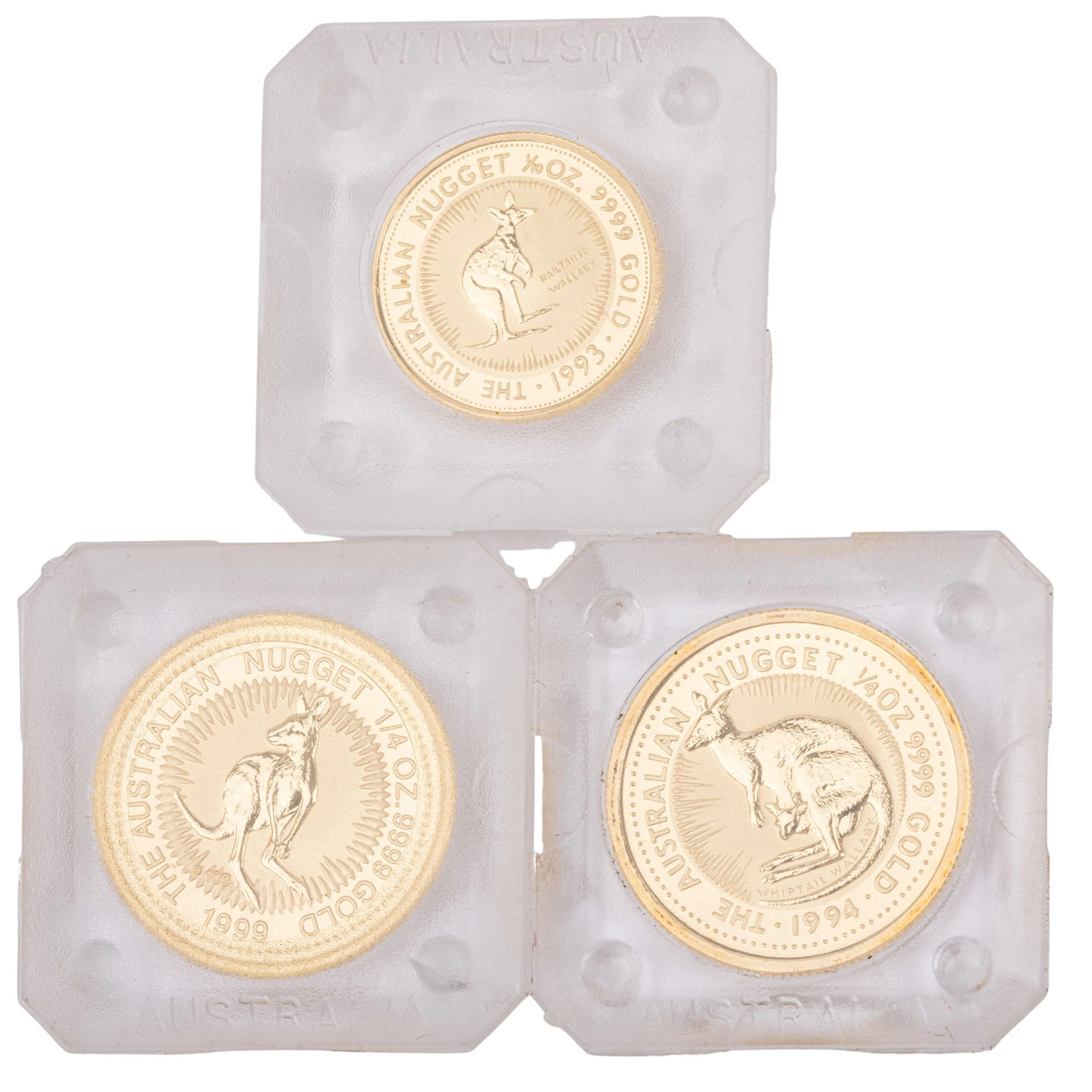 Australien/GOLDlot 15 Dollar 1993 (1/10oz), 2x 25 Dollar 1994 (2x