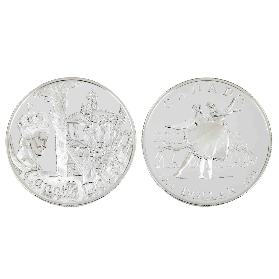 Kanada/SILBER 2x 1 Dollar 2001 "Balett" / 2002 "50 Jahre Thronjubiläum"