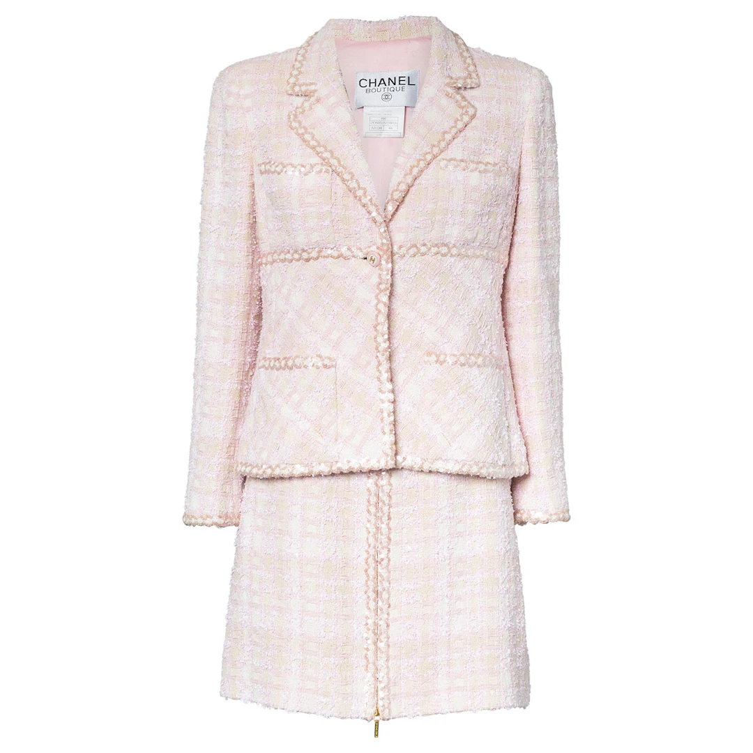 CHANEL BOUTIQUE VINTAGE Kostüm, Gr. ca. 38, Koll.: P 1995.