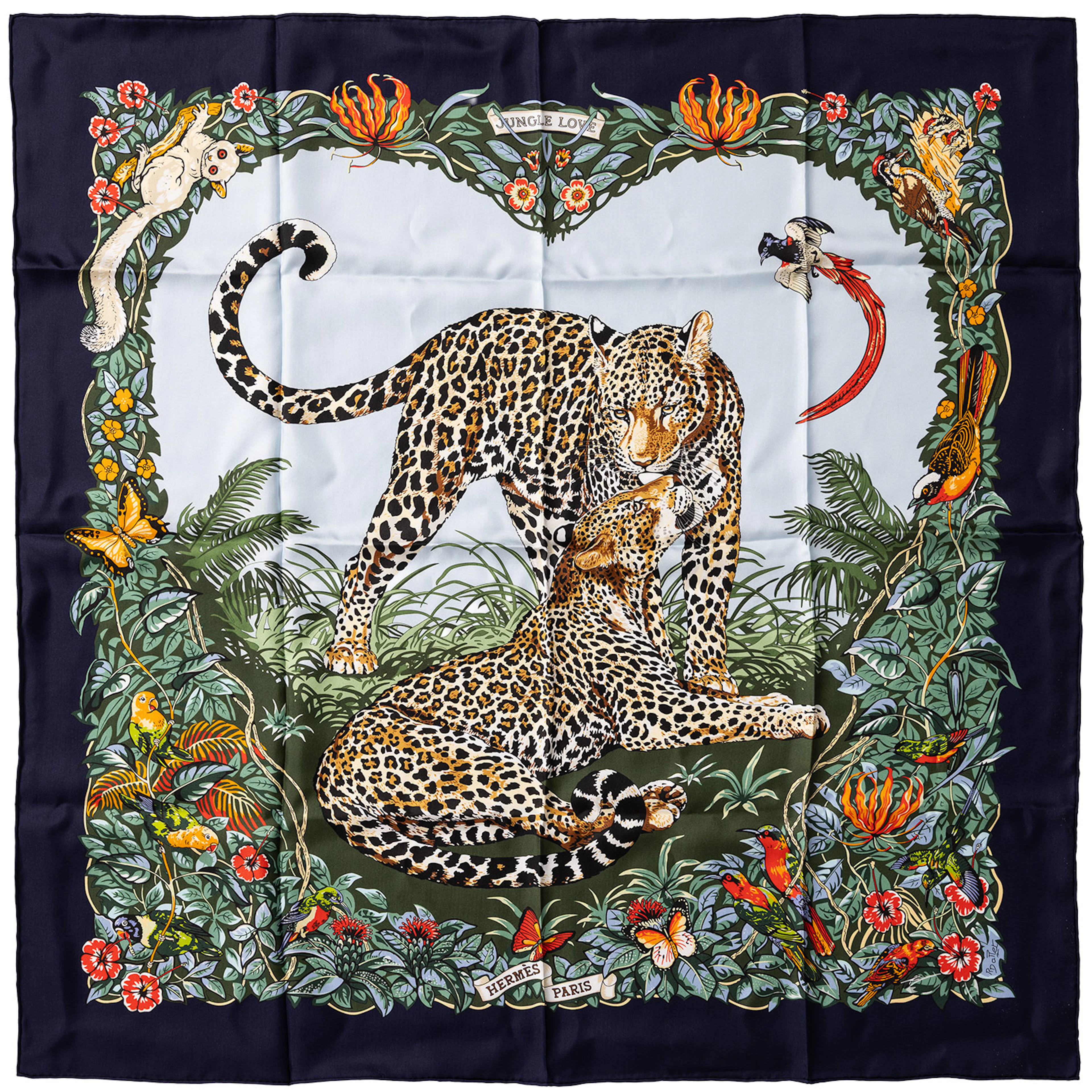 HERMÈS Seidencarré "JUNGLE LOVE".