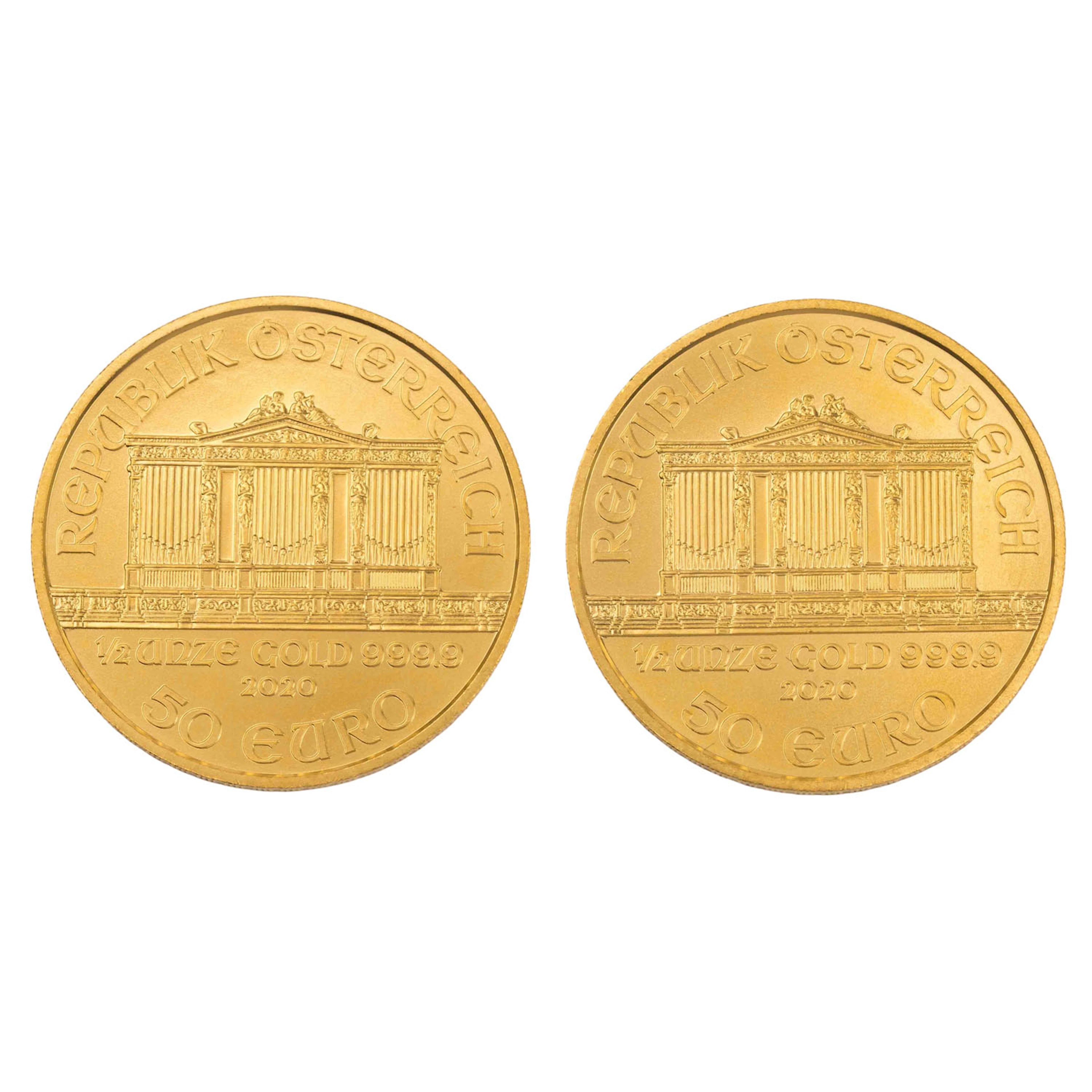 Österreich /GOLD - 2 x 1/4 Unze Wiener Philharmoniker, à 50€ 2020