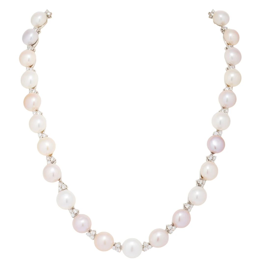 Collier mit Perlen und Brillanten