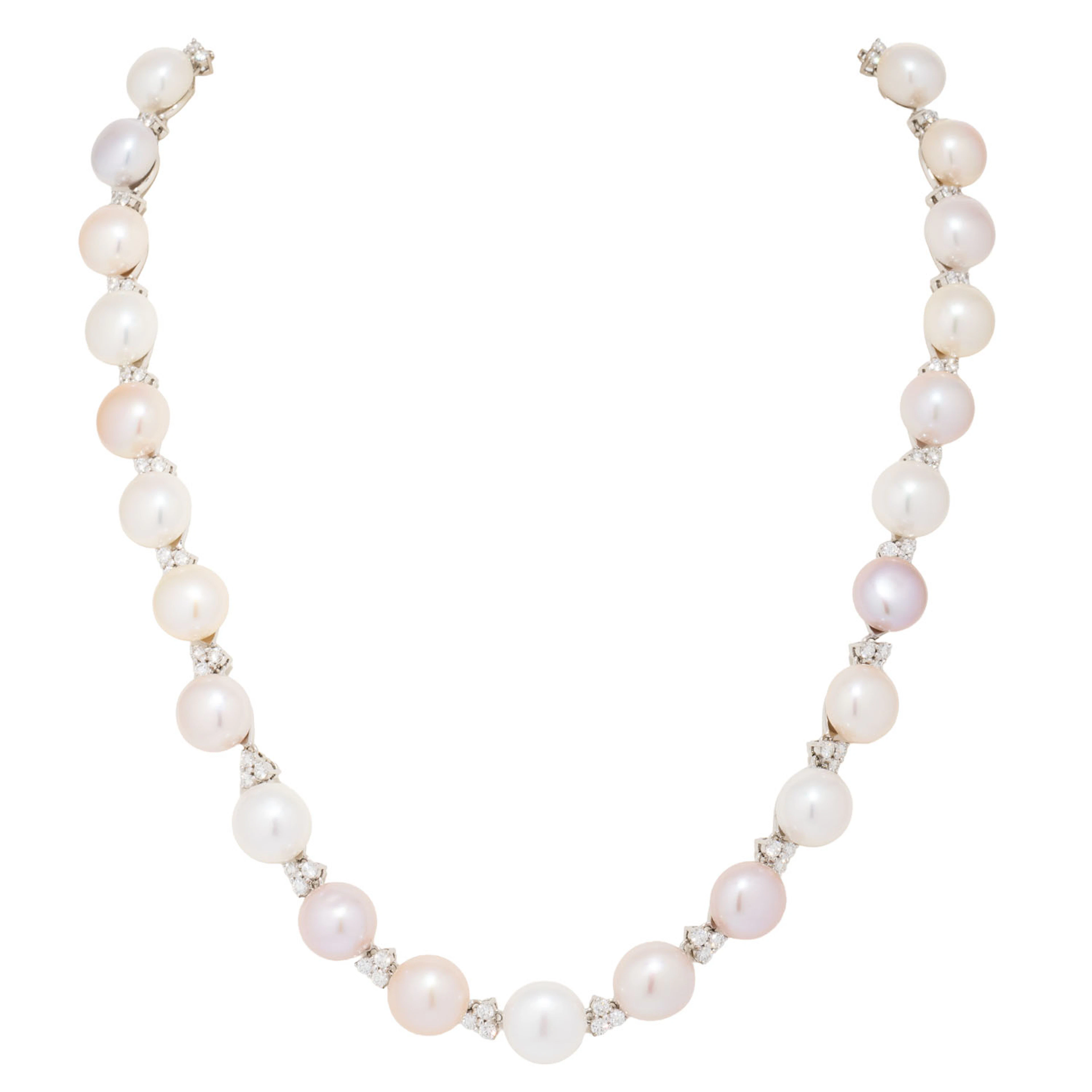 Collier mit Perlen und Brillanten