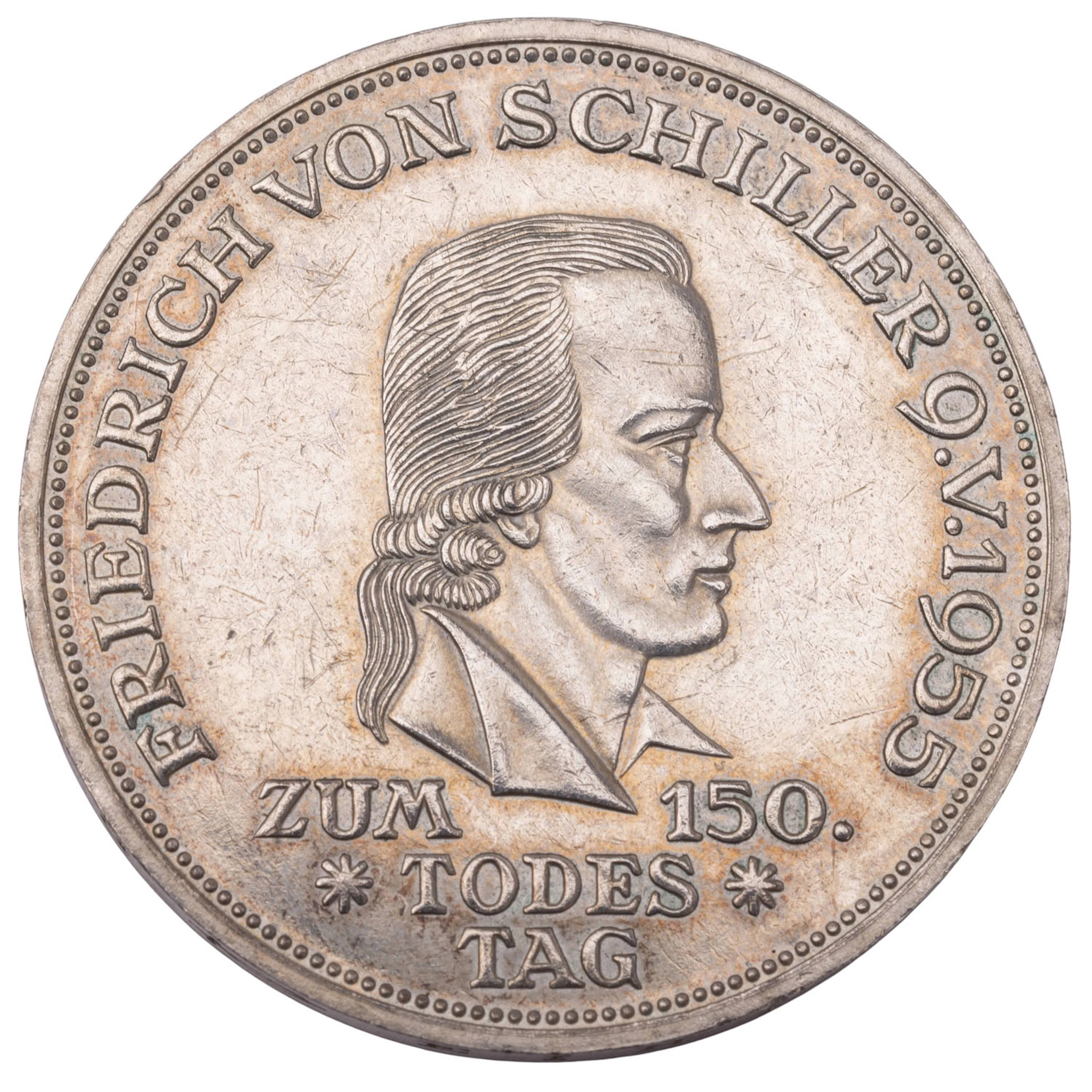BRD/SILBER – 5 DM 1955/F, Schiller