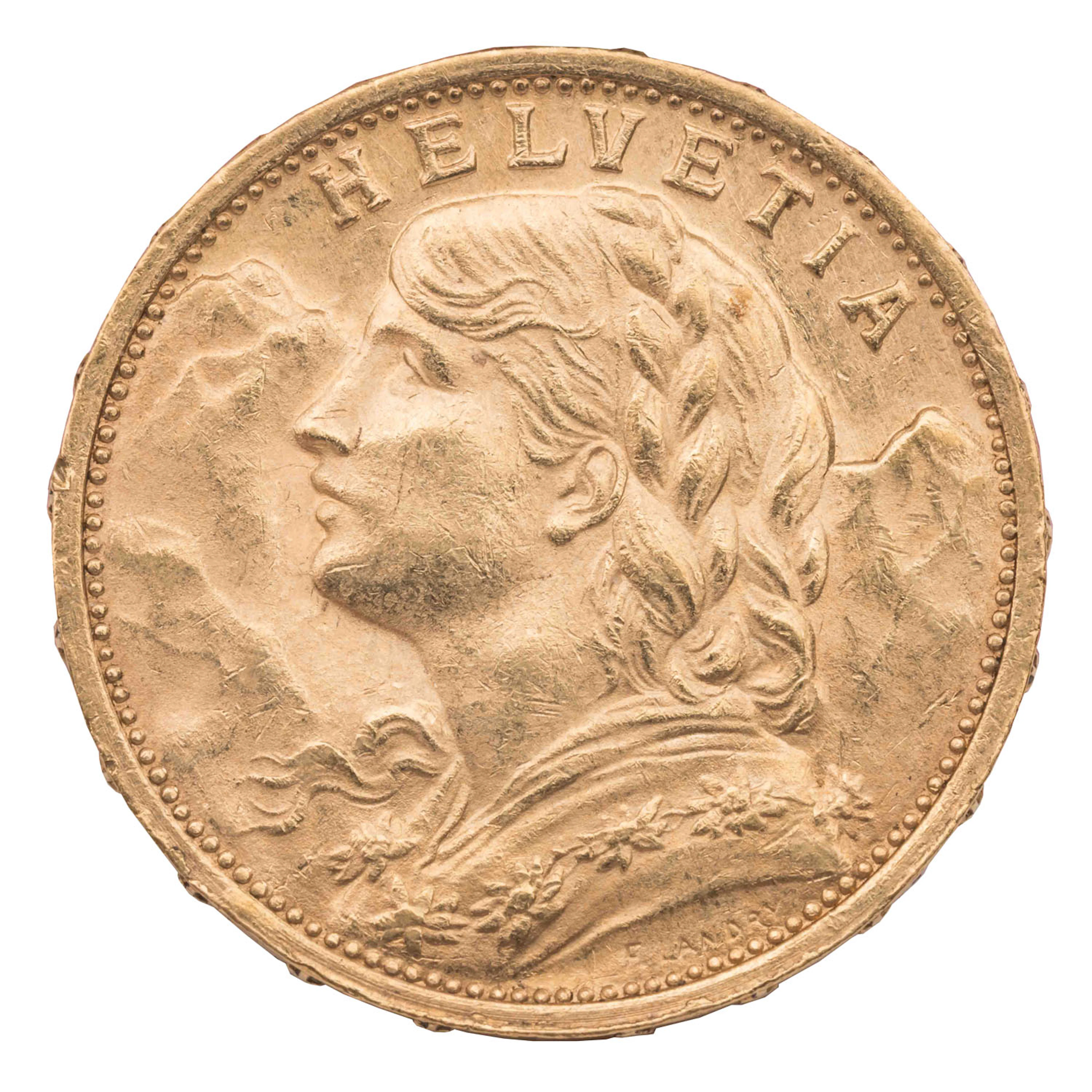 Schweiz /GOLD – 20 Franken Vreneli 1901 B