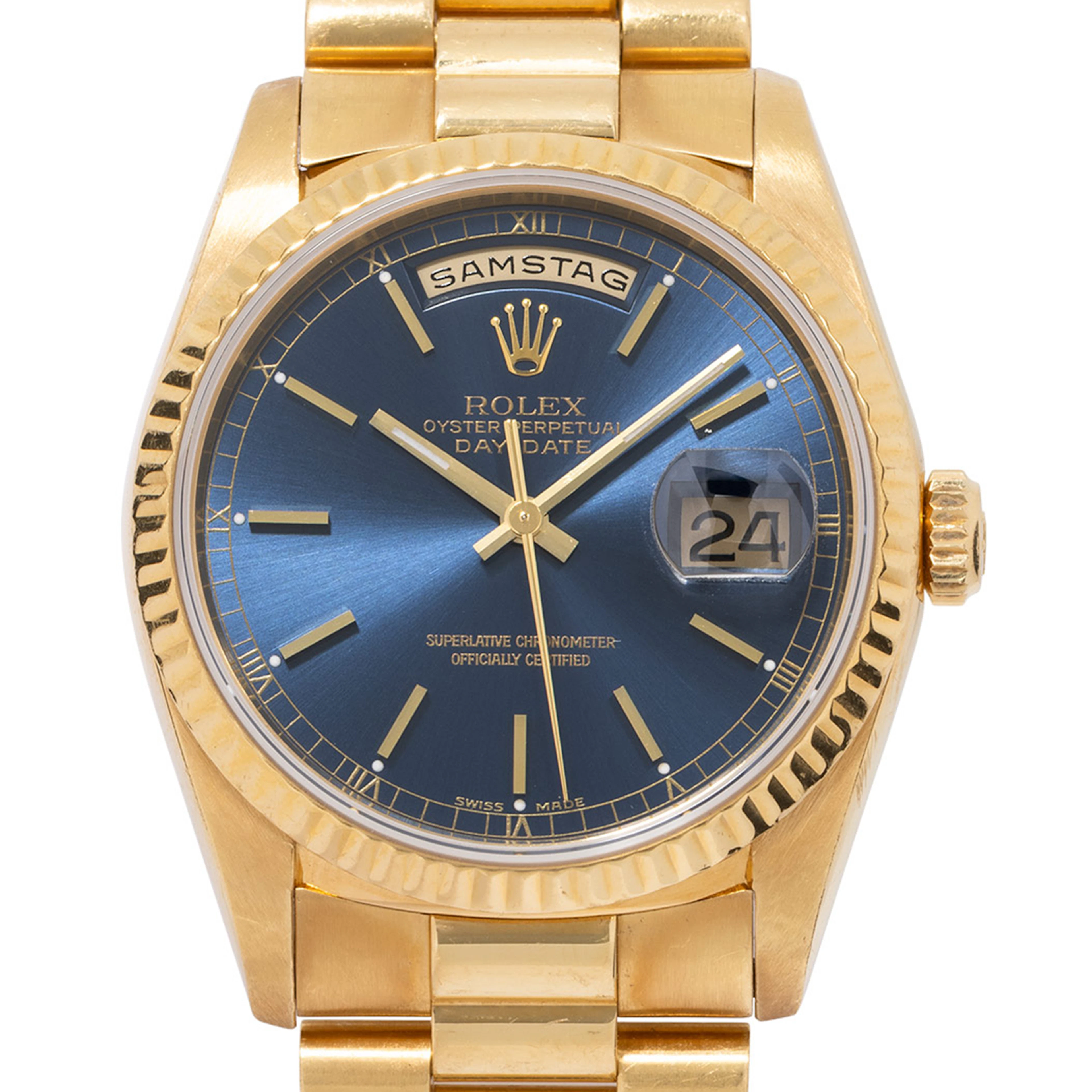 ROLEX Vintage Day-Date "Double Quick" Herrenuhr, Ref. 18238. Mit Papieren