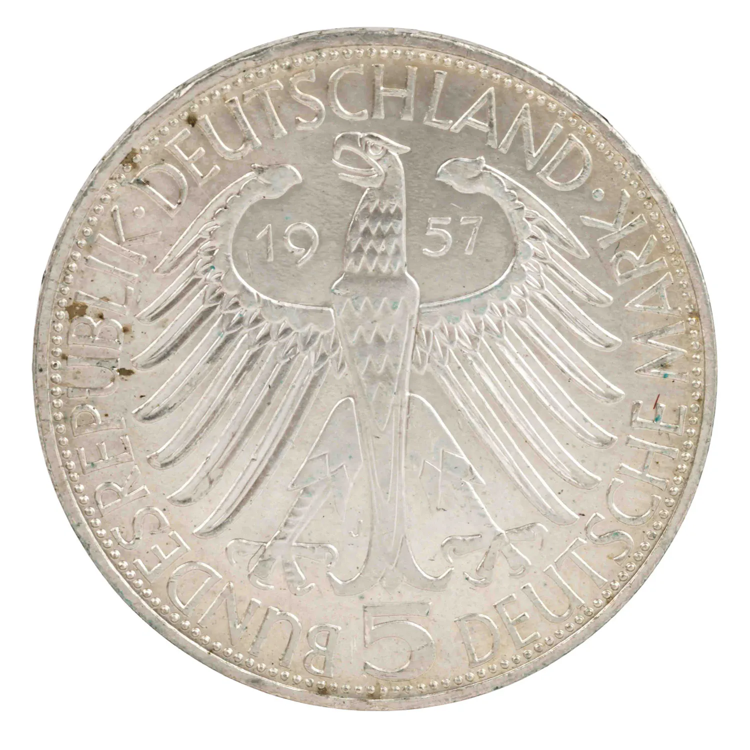 BRD/SILBER 5 DM 1957/J "Eichendorff"