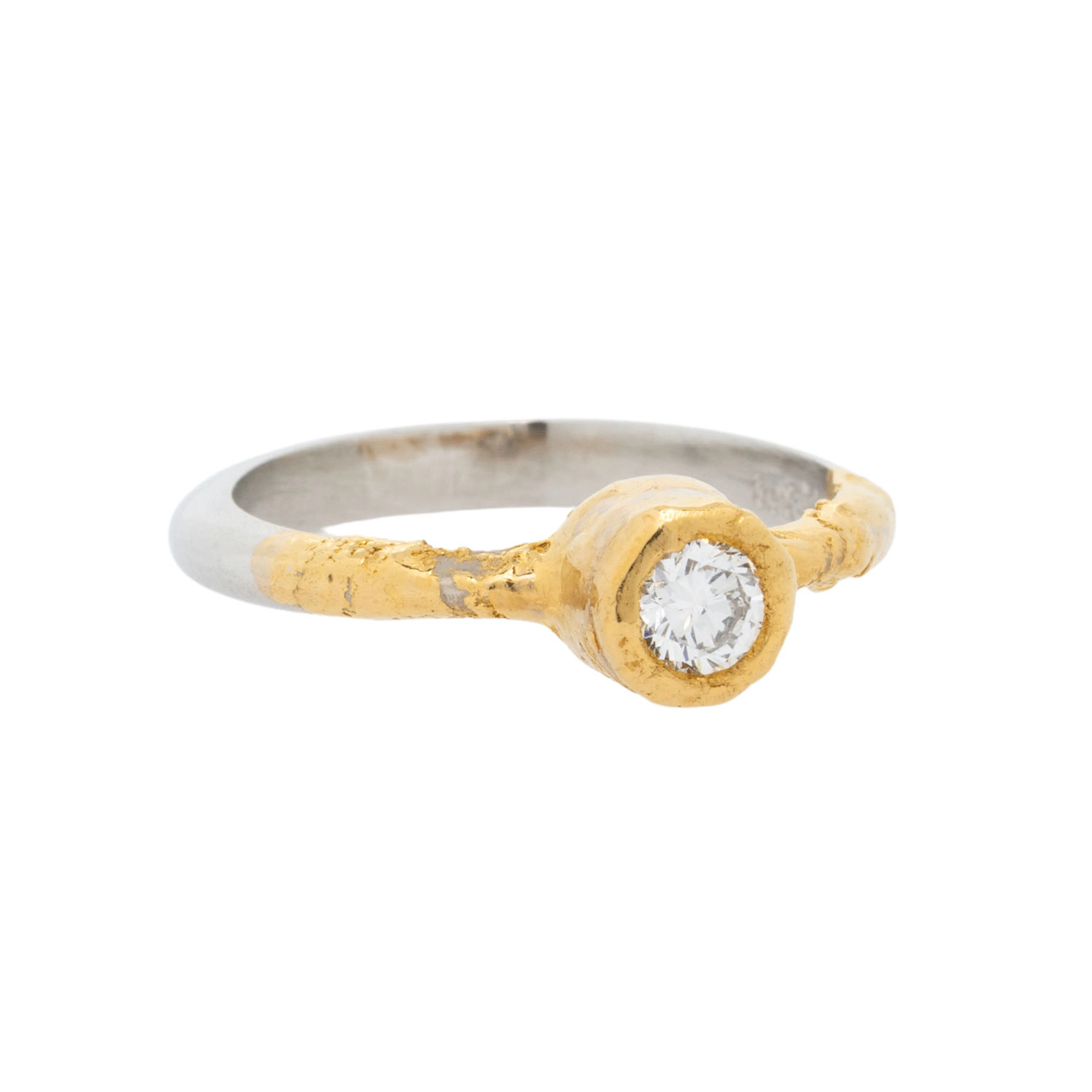 Solitärring mit Brillant von ca. 0,2 ct