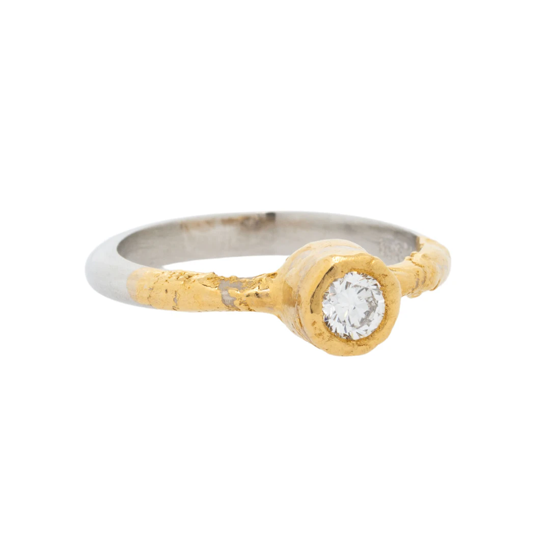 Solitärring mit Brillant von ca. 0,2 ct