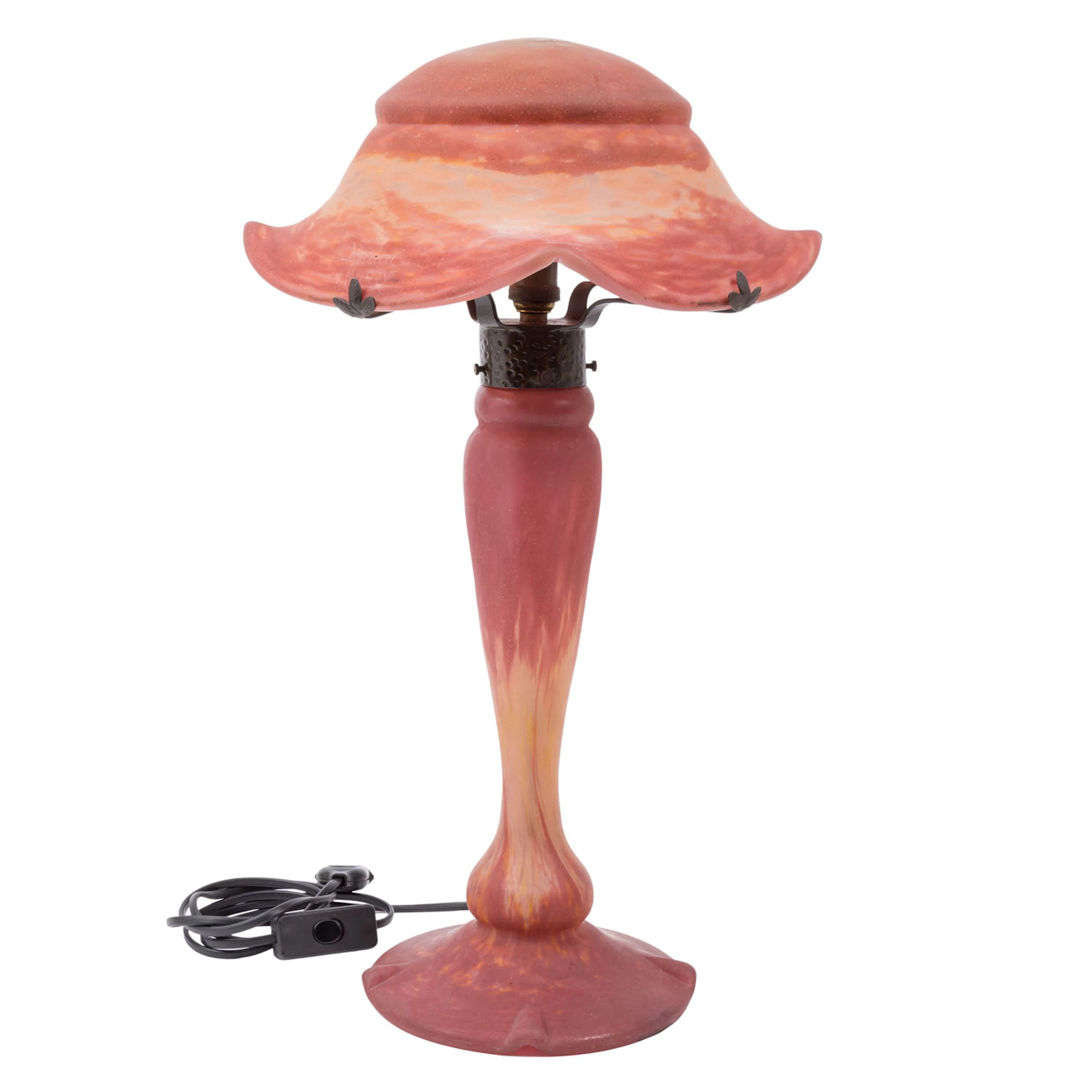 DAUM FRÈRES, Große Tischlampe "Champignon"