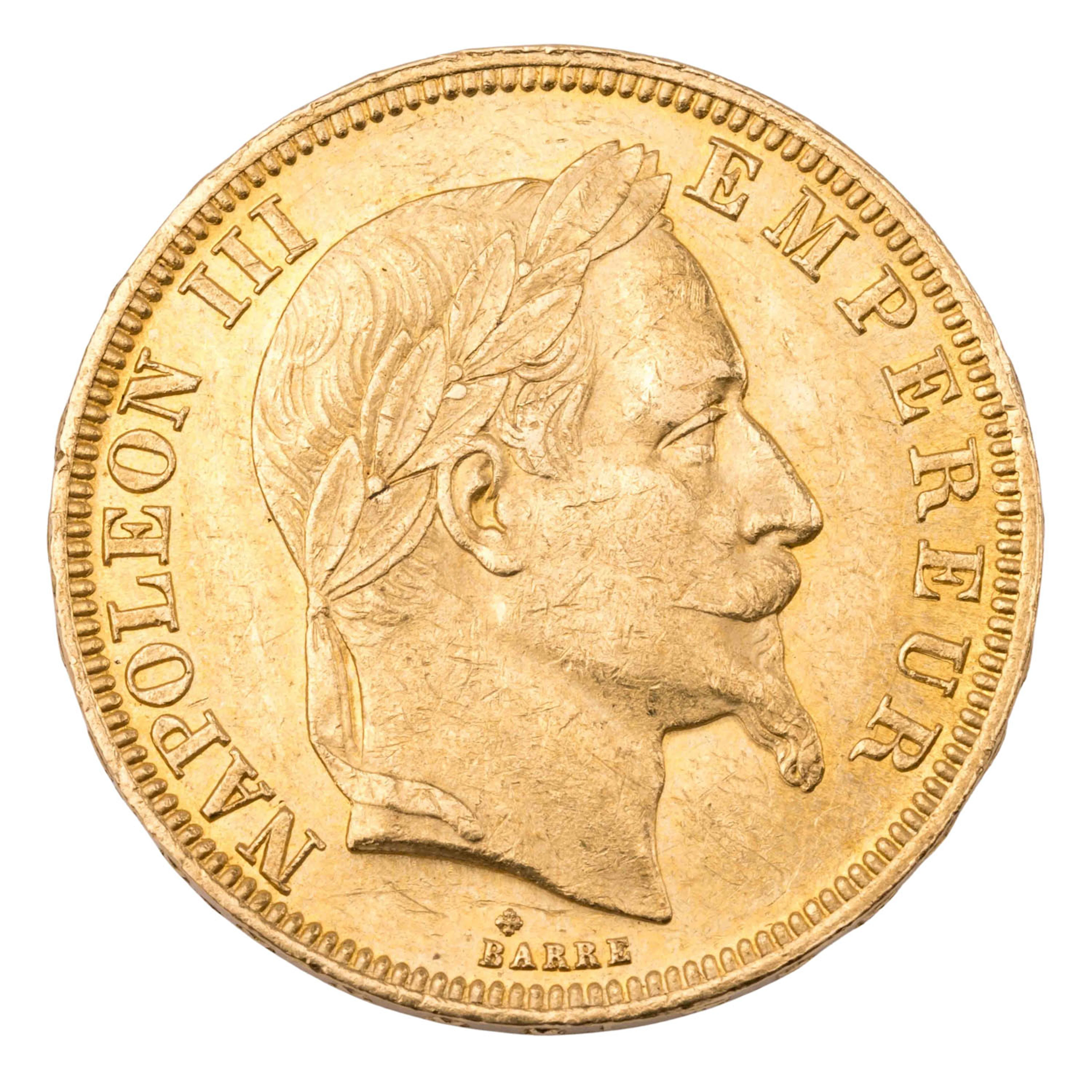 Frankreich/GOLD - Napoléon III. 50 Francs 1863 BB (Straßburg).