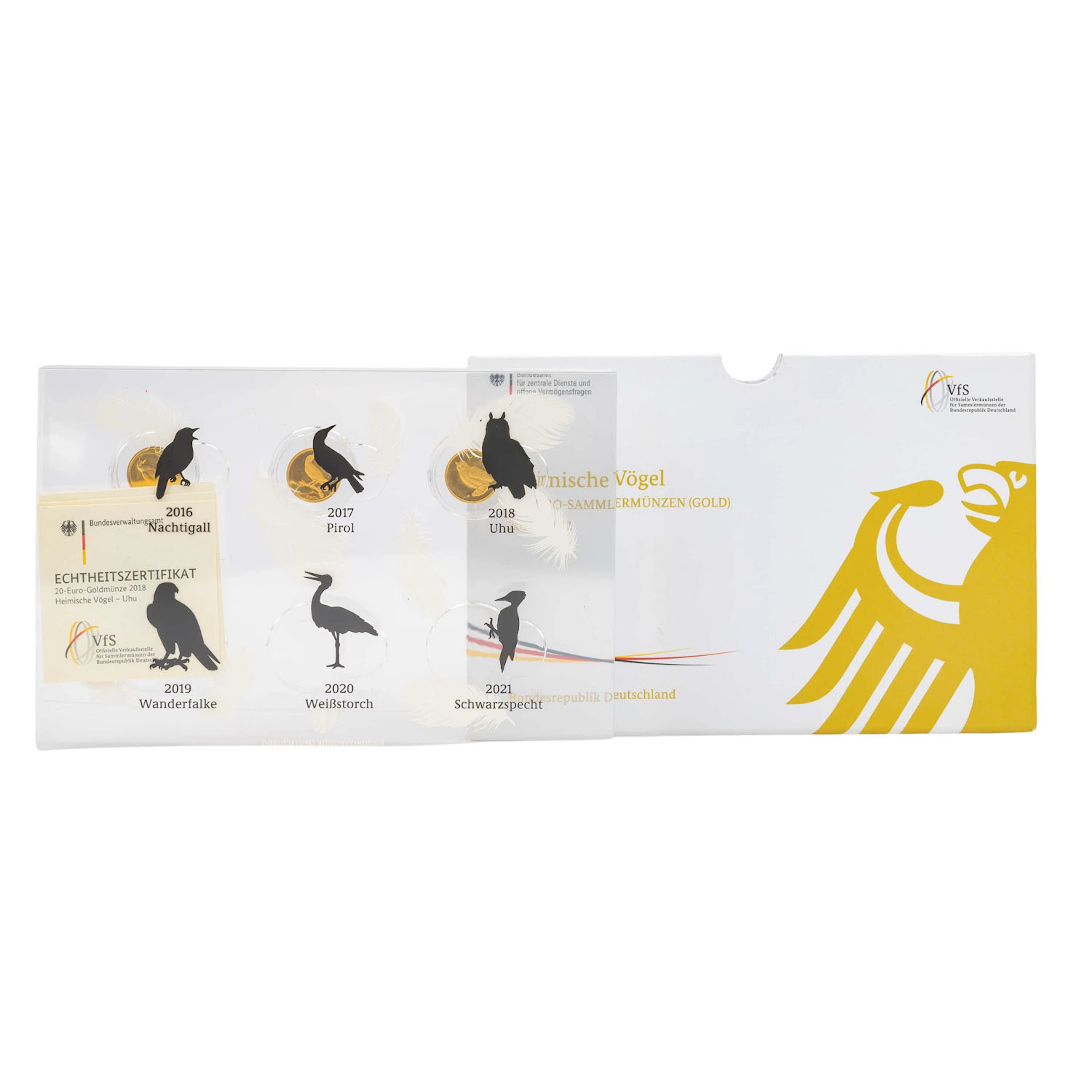 BRD/ GOLD – 3 x 20 Euro Sammlermünzen, Heimische Vögel