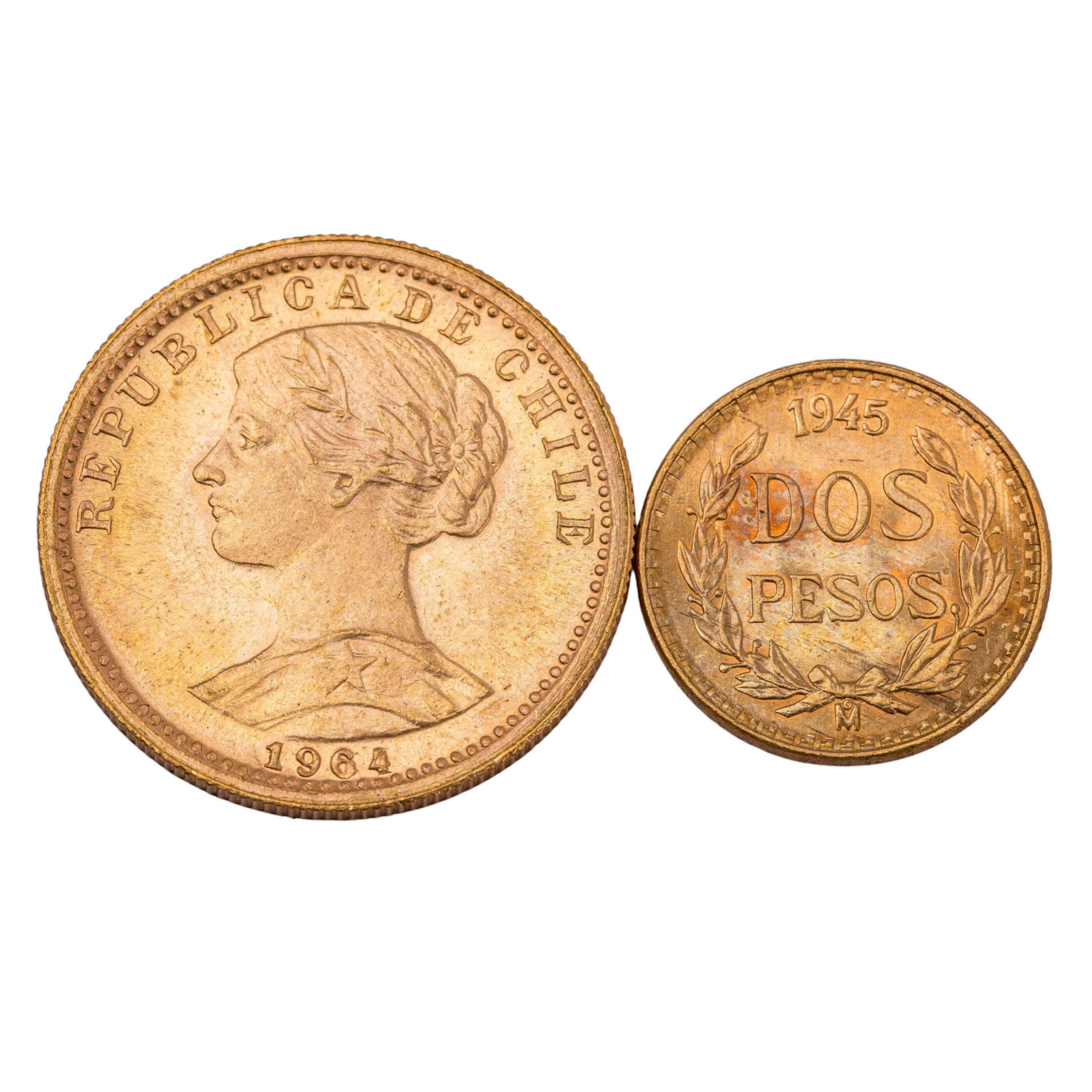 Südamerika /GOLD - 2 x Goldmünzen mit insg. ca. 5,16 g Feingold