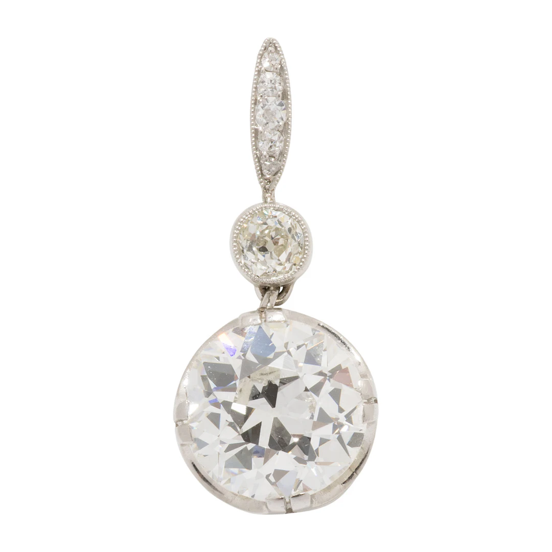 Art Déco Solitäranhänger mit Altschliffdiamant